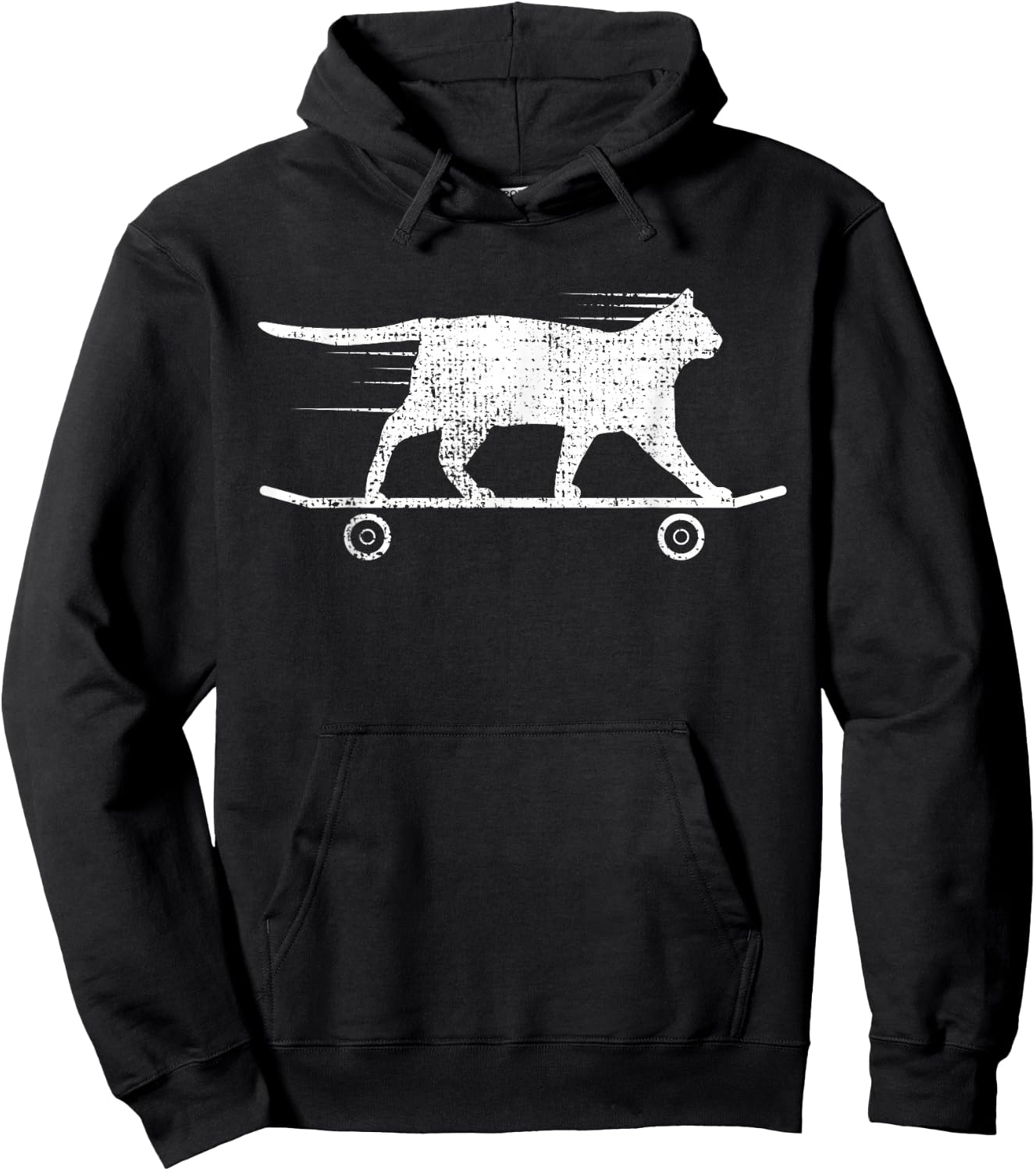 Skateboard Cat Kitten Gift Owner Lover Hoodie - Hoodie | Black