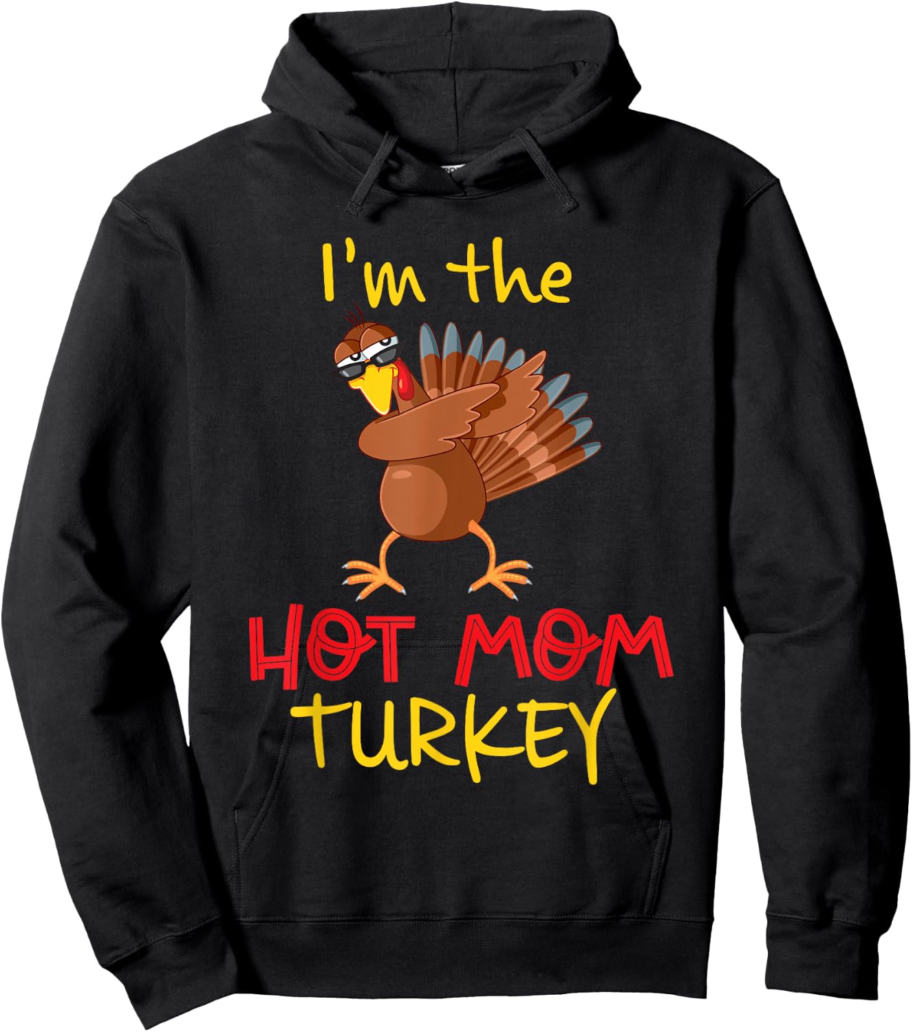 Funny Mom Turkey Matching Family Group Thanksgiving Party Hoodie - Hoodie | Black