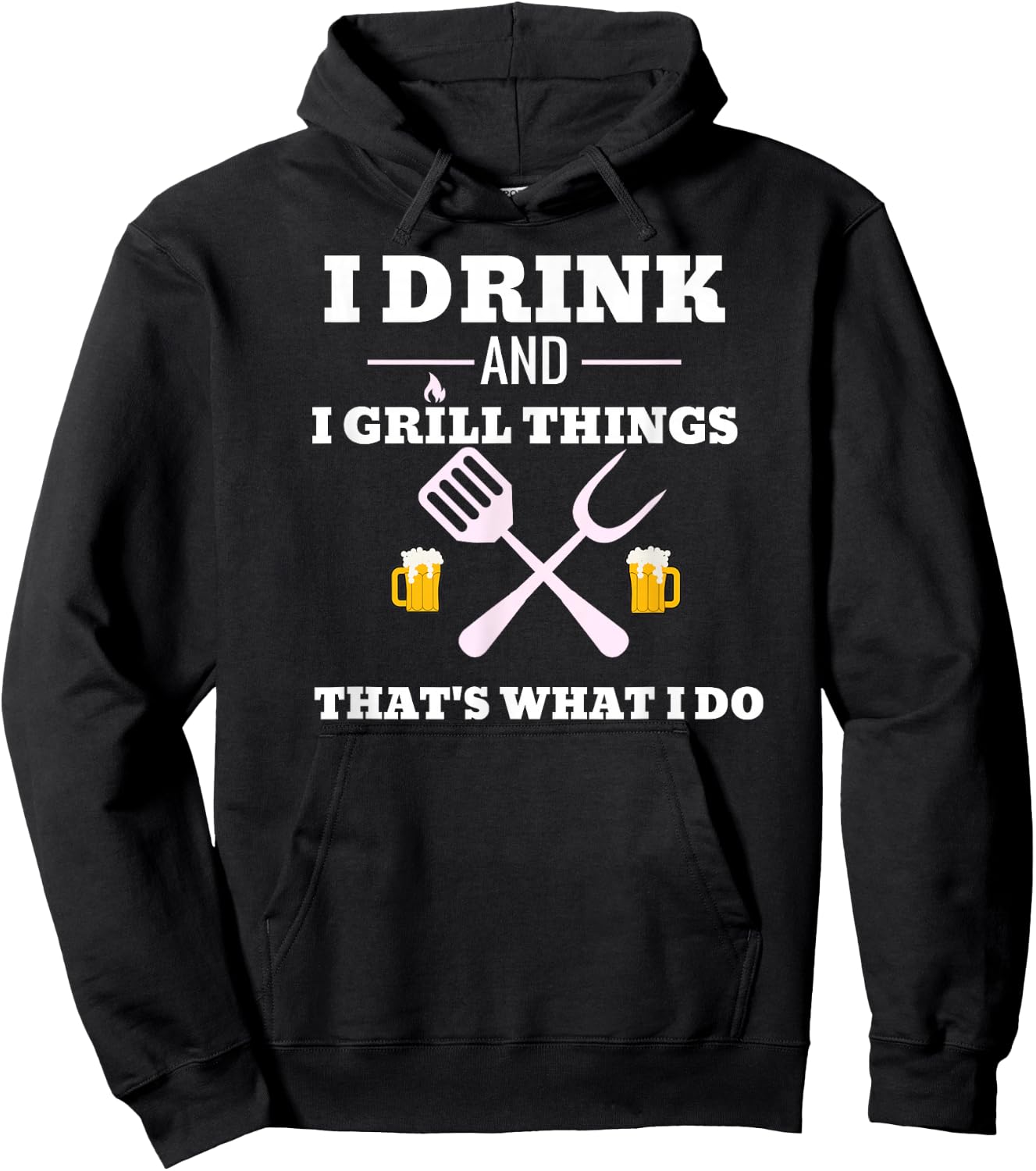 Funny Drink Beer Grill Shirt Dad Father's Day Gift Hoodie - Hoodie | Black