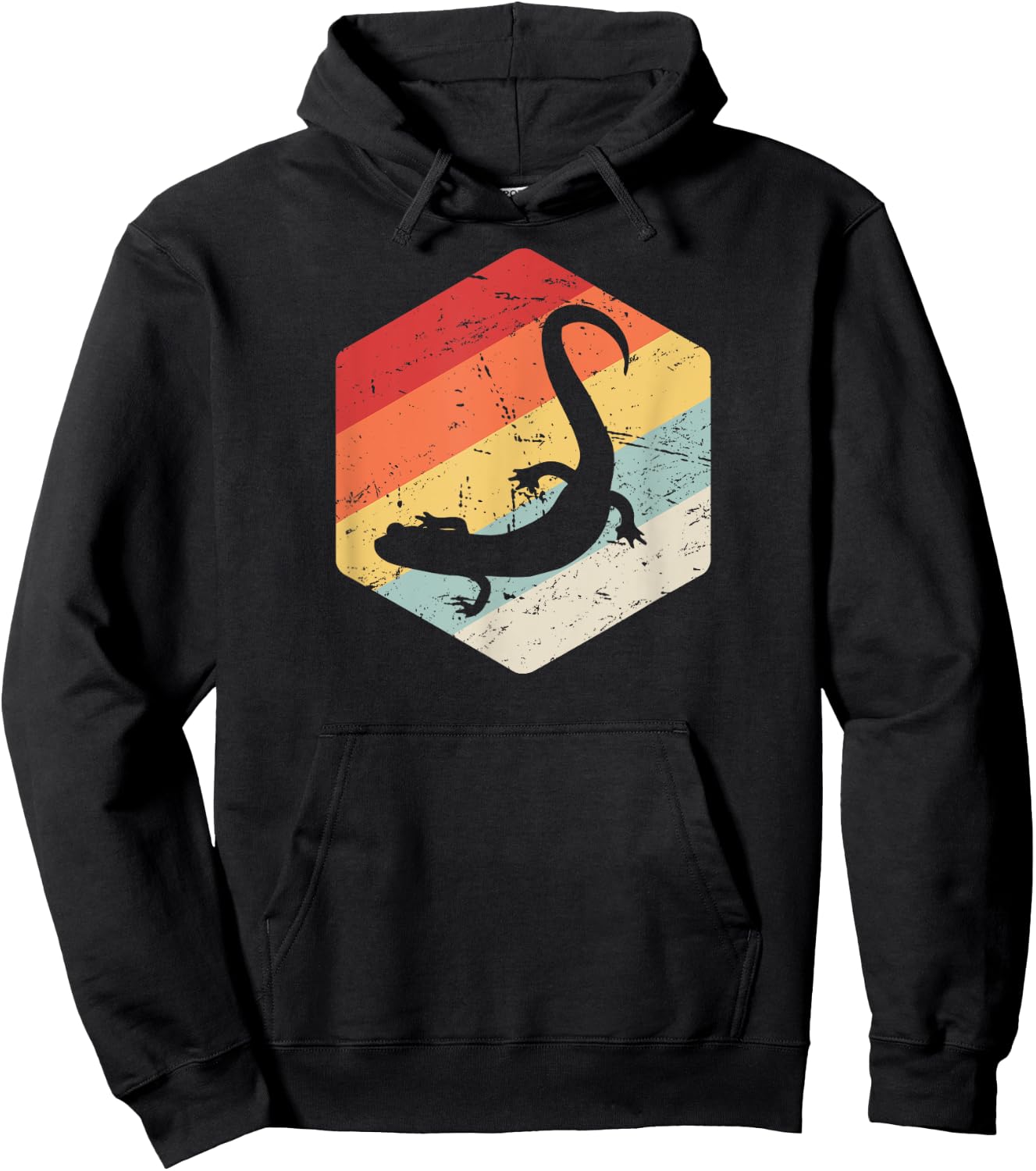 Retro Tiger Salamander / Pet Salamander Amphibians Hoodie - Hoodie | Black