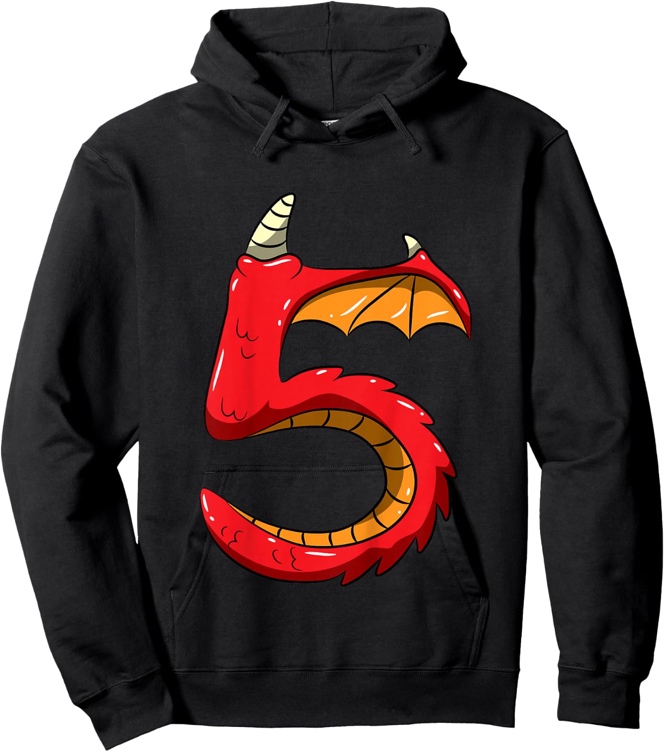 5 Years Old Birthday 5th Birthday Little Monster Dragon Hoodie - Hoodie | Black
