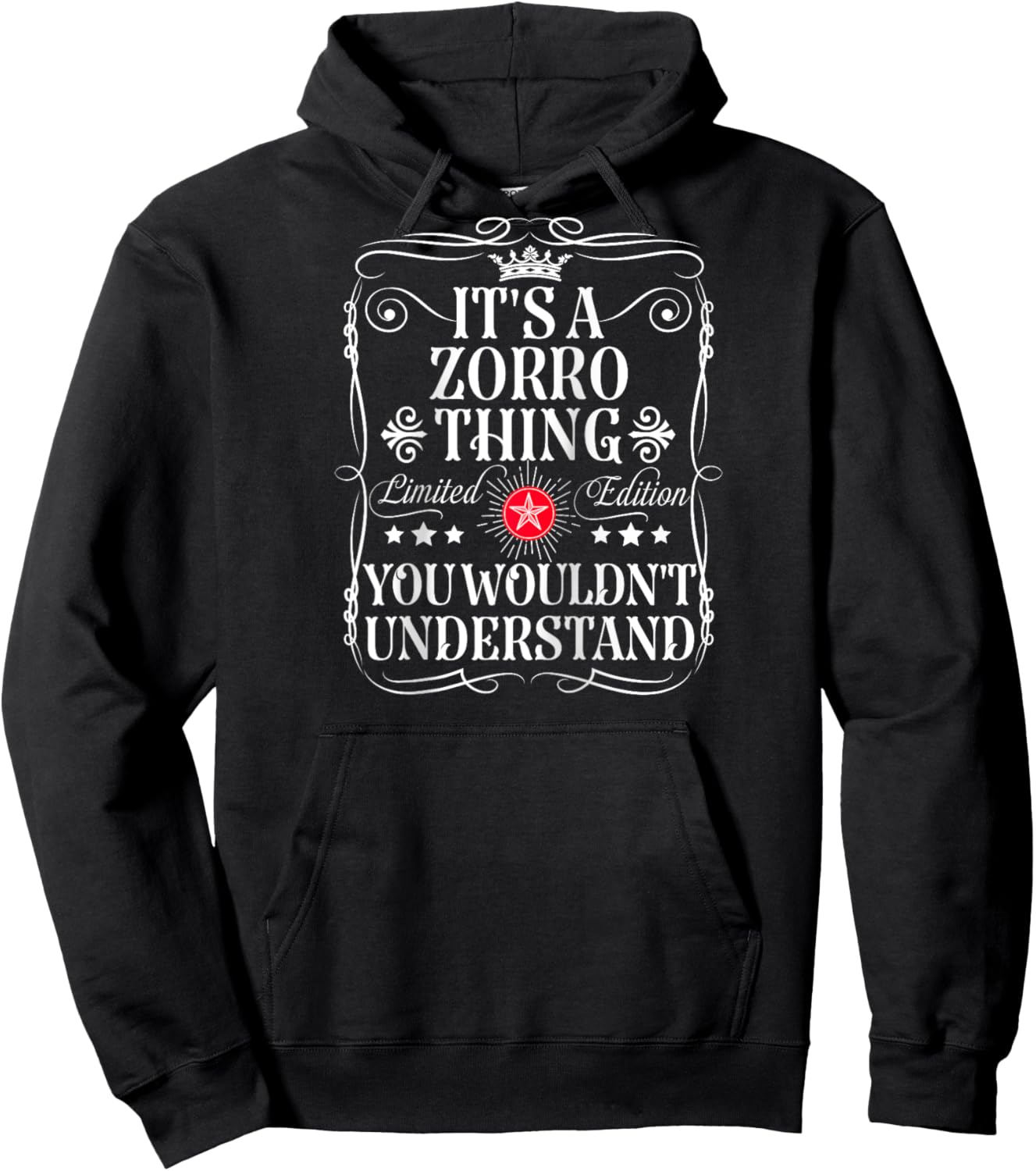 Zorro Name Its A Zorro Thing You Wouldn't Understand Raglan Baseball Hoodie - Hoodie | Black