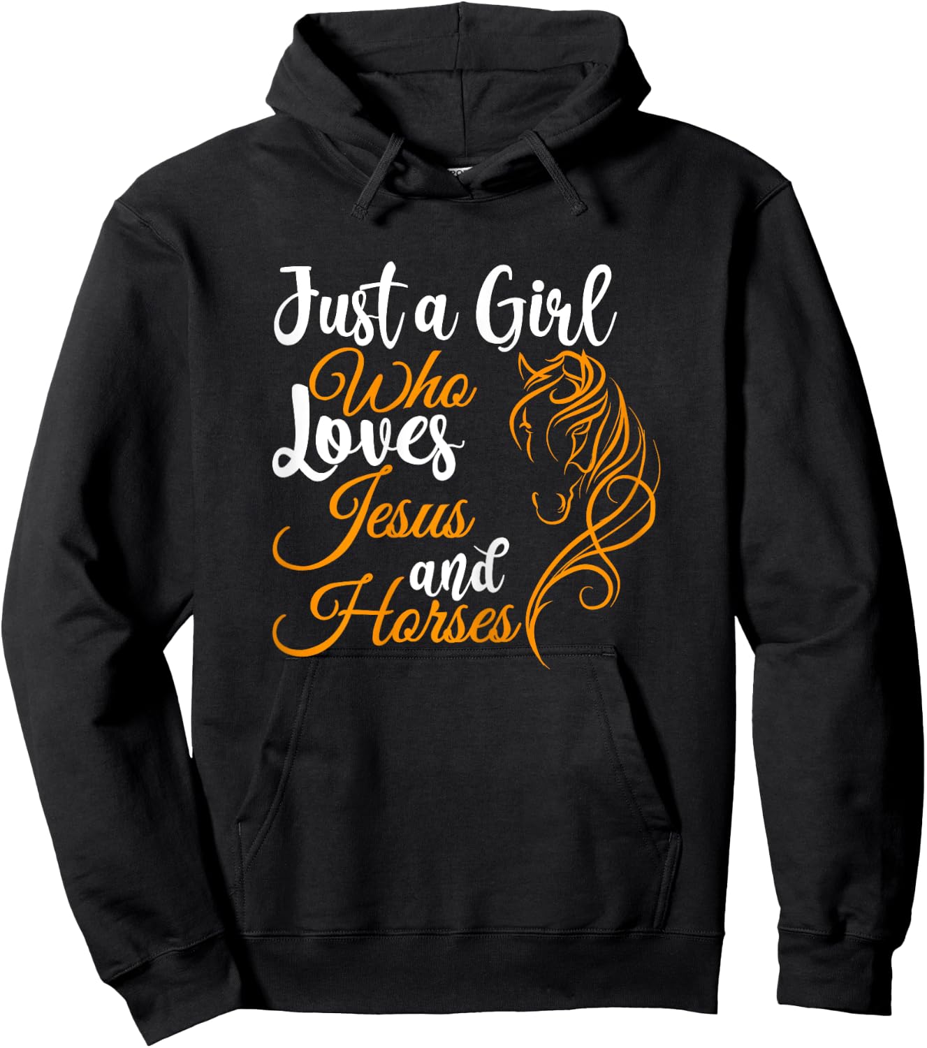 Just a Girl Who Loves Jesus and Horses Christian Believers Hoodie - Hoodie | Black