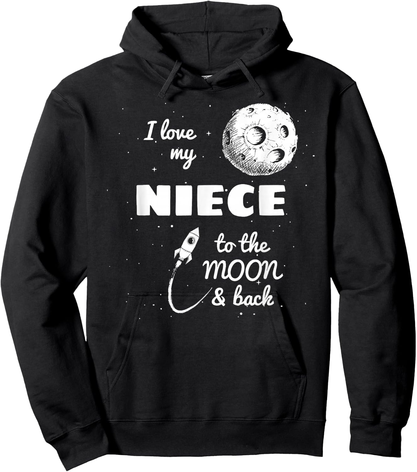 I Love My Niece to the Moon and Back Hoodie - Hoodie | Black