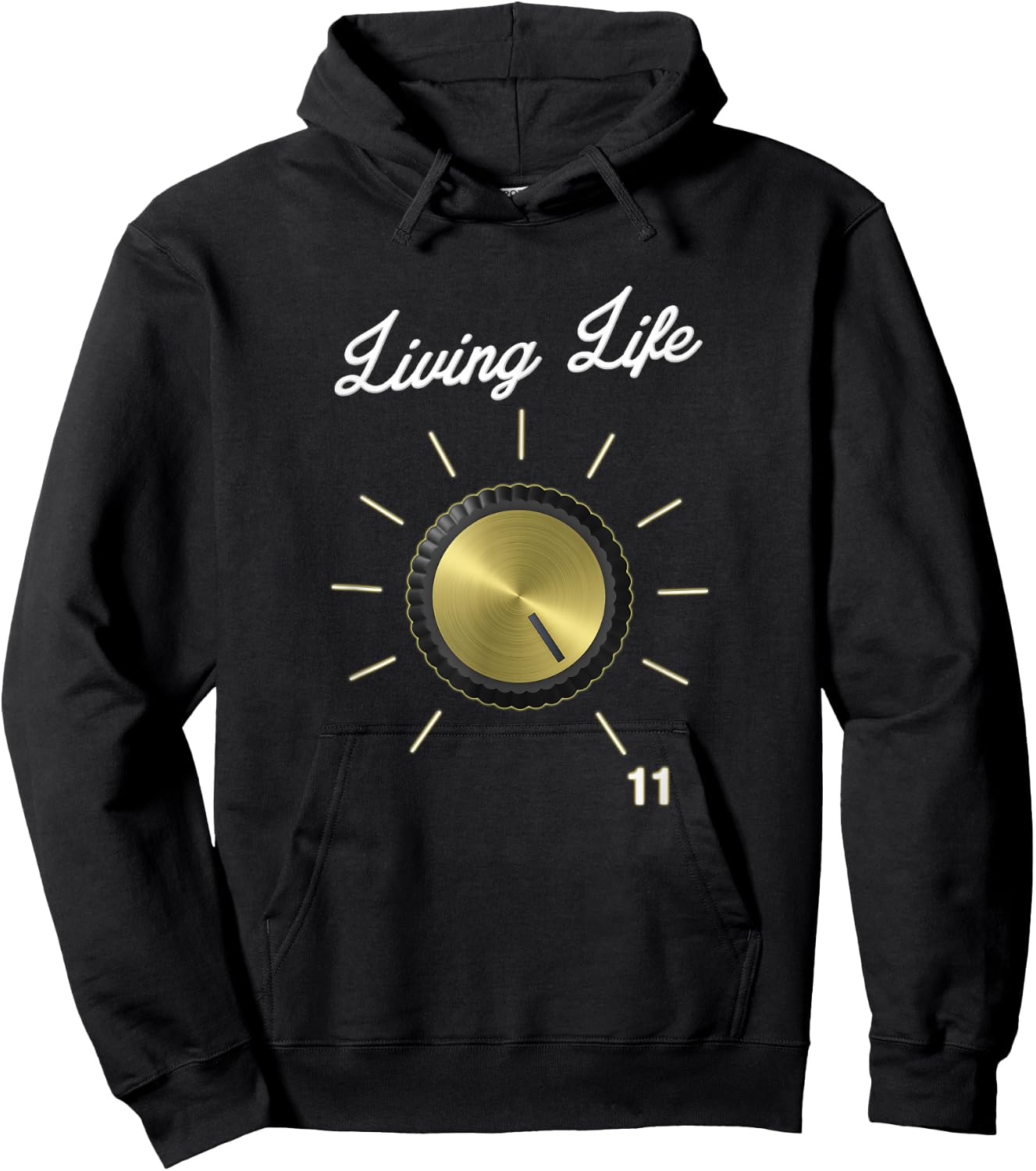 Life on 11 These Go To Eleven - Volume Knob - Guitar Hoodie - Hoodie | Black