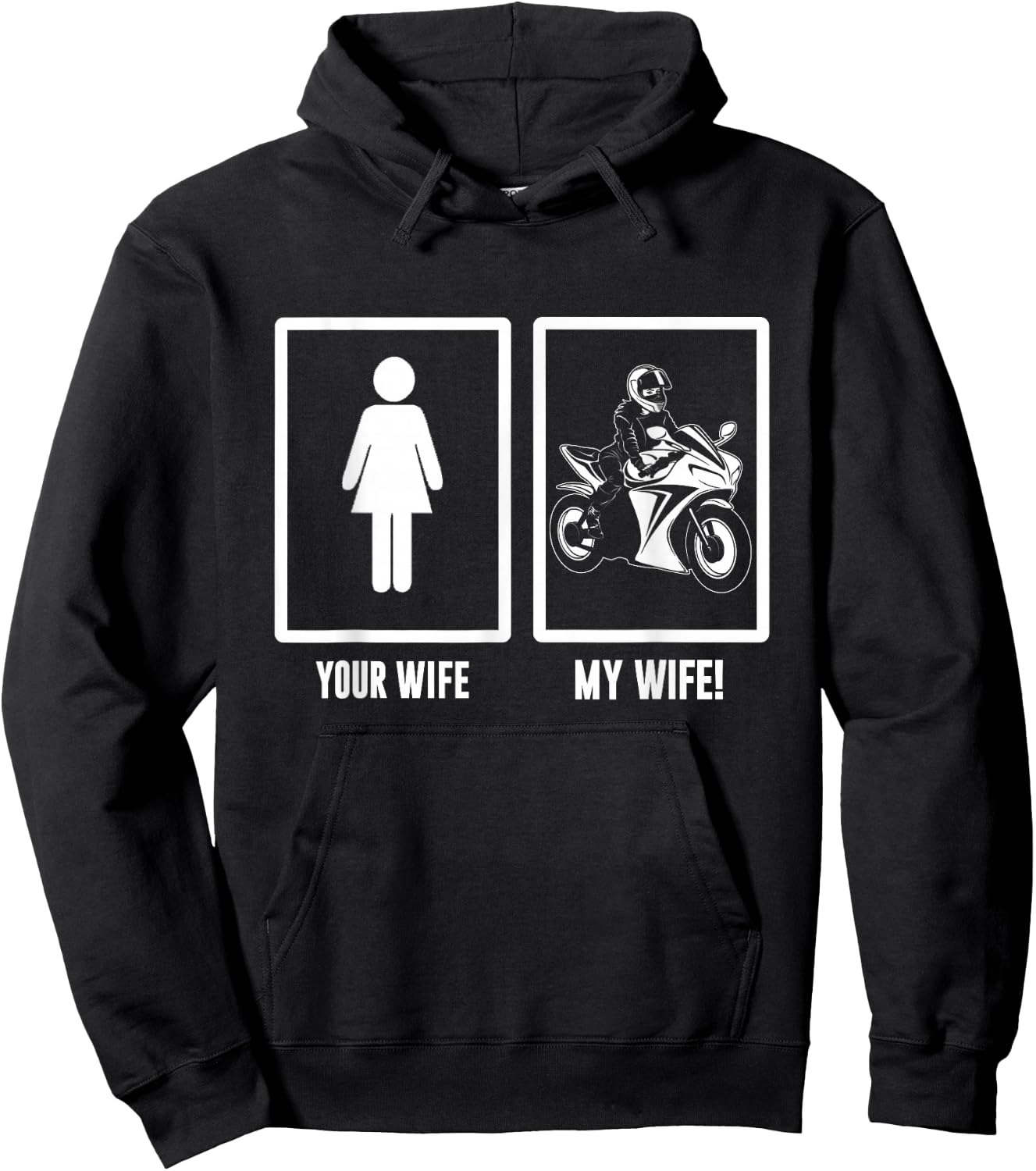 Your Wife, My Wife Motorbike - Motorcycle Men Woman Hoodie - Hoodie | Black