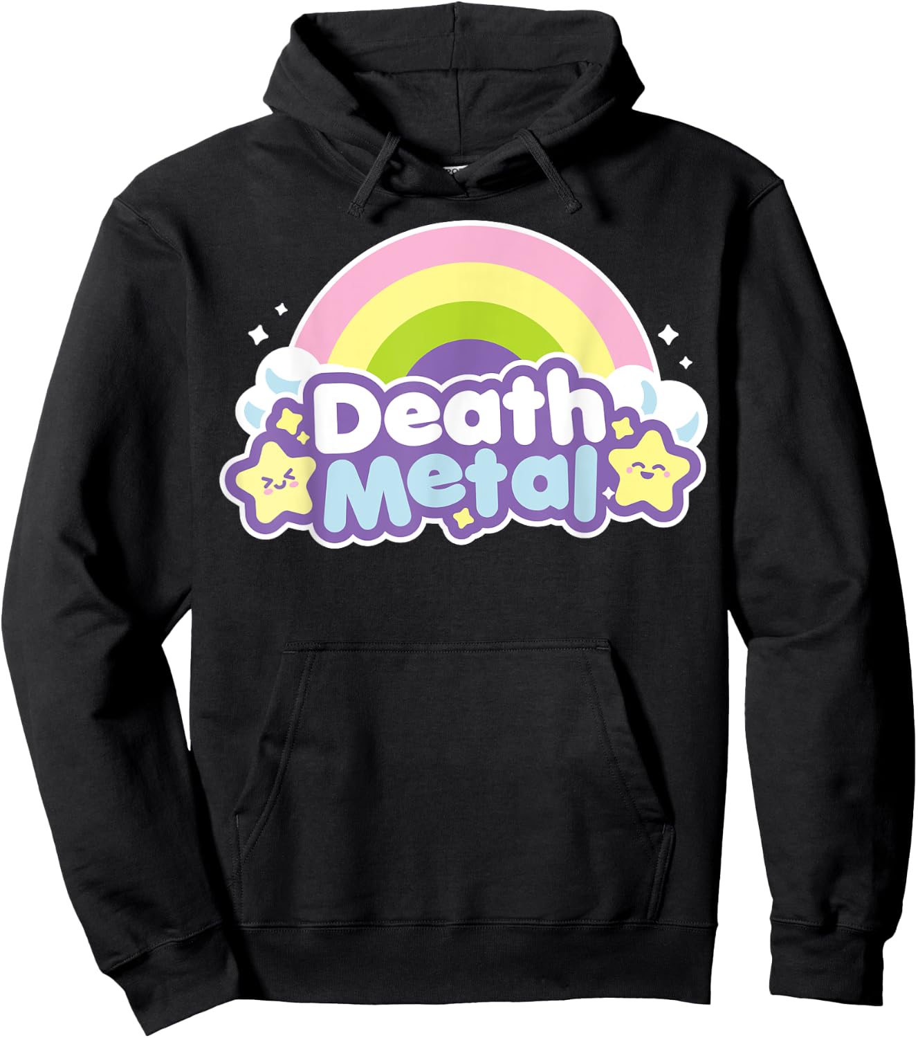 Death Metal Rainbow Halloween Shirt Unicorn Rock Concert Hoodie - Hoodie | Black