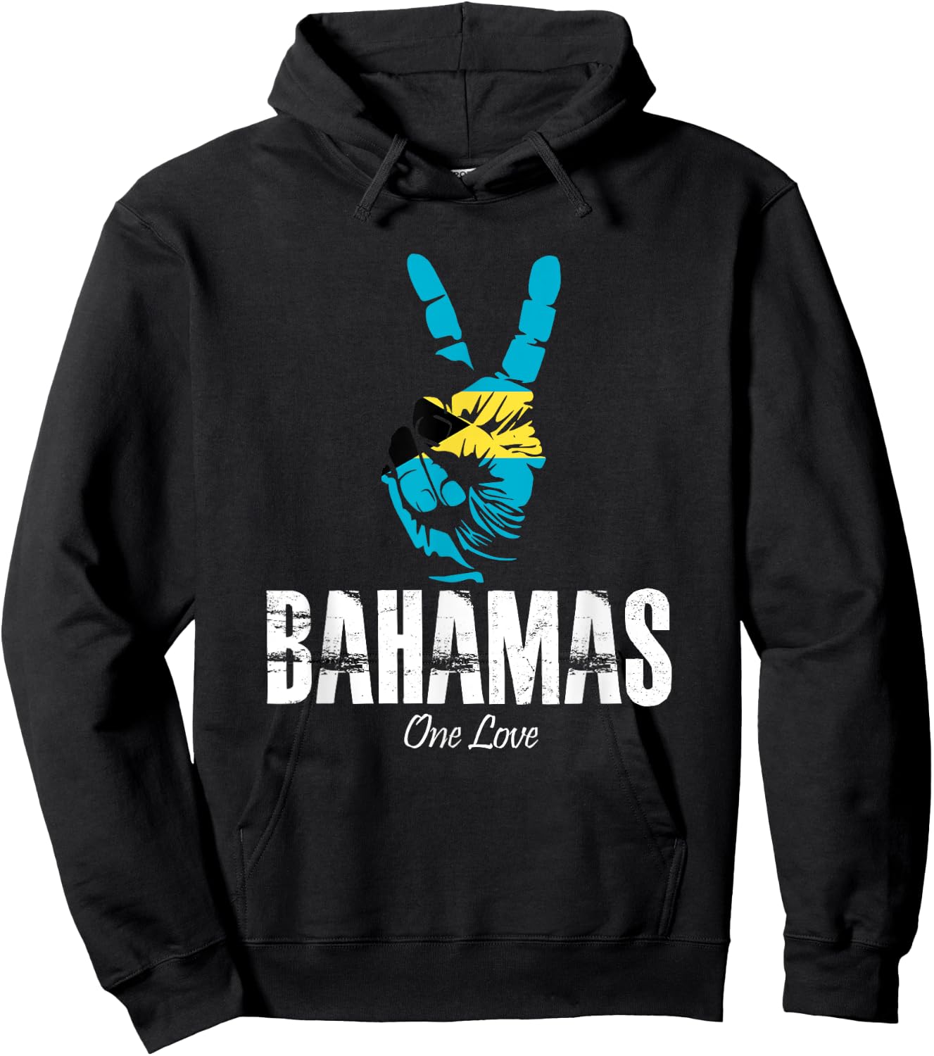 One Love Bahamas Peace Sign! Bahamian Vacation Hoodie - Hoodie | Black
