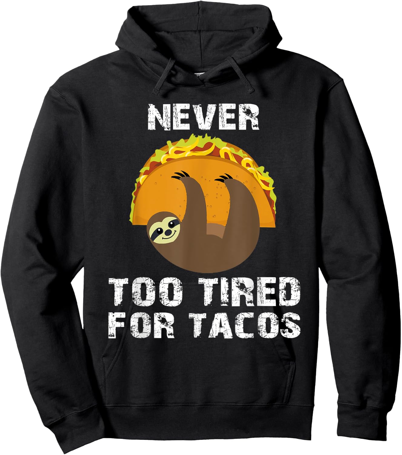 Sloth Cinco De Mayo Funny Taco Women Dad Mexico Taco Pun Hoodie - Hoodie | Black