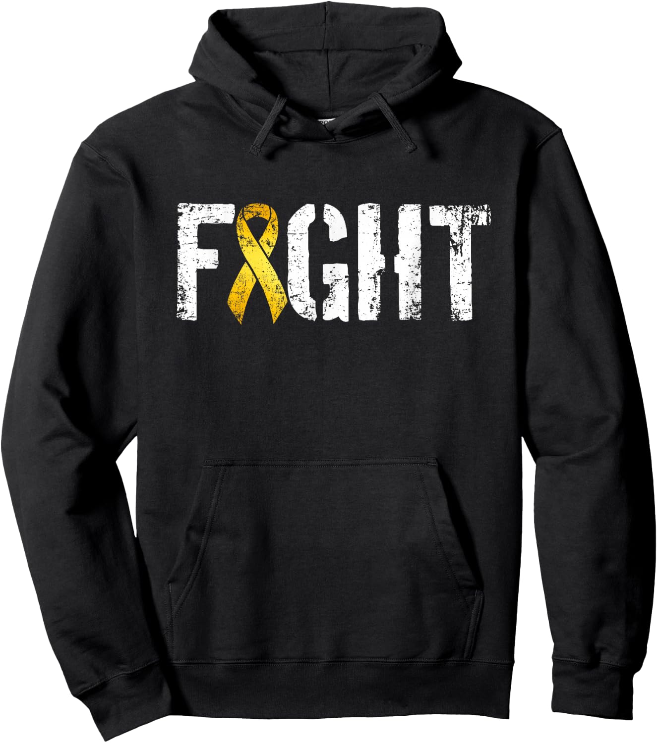 Fight Childhood Cancer Military Style Awareness Ribbon Hoodie - Hoodie | Black