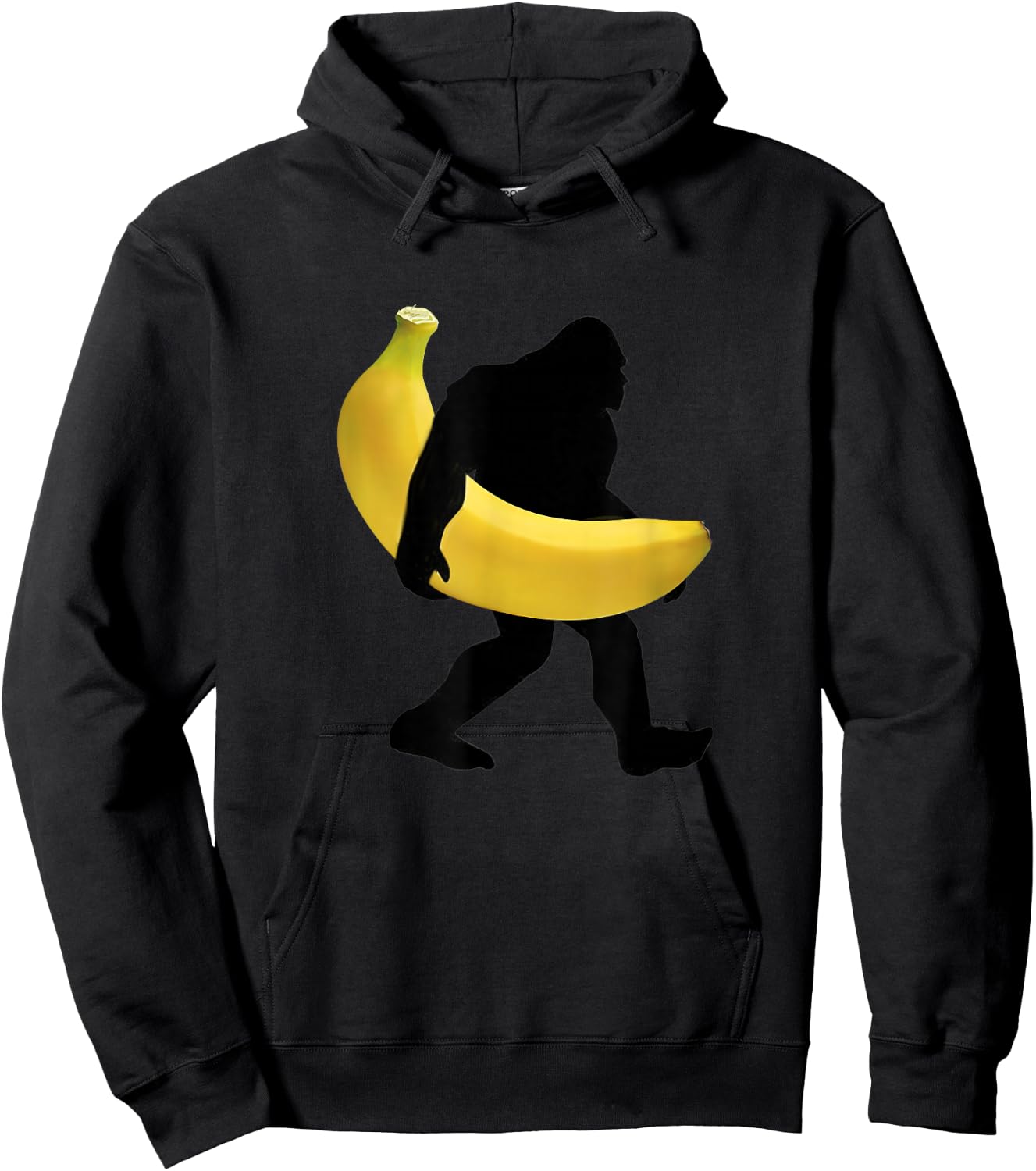 Bigfoot Carrying Banana Fruit Shirt Vegan SasQuatch Gorilla Hoodie - Hoodie | Black
