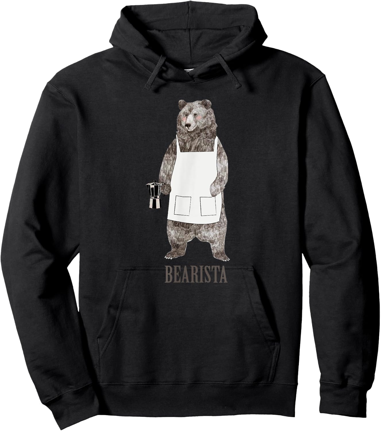 BEARISTA Funny novelty barista bear t shirt - women Hoodie - Hoodie | Black
