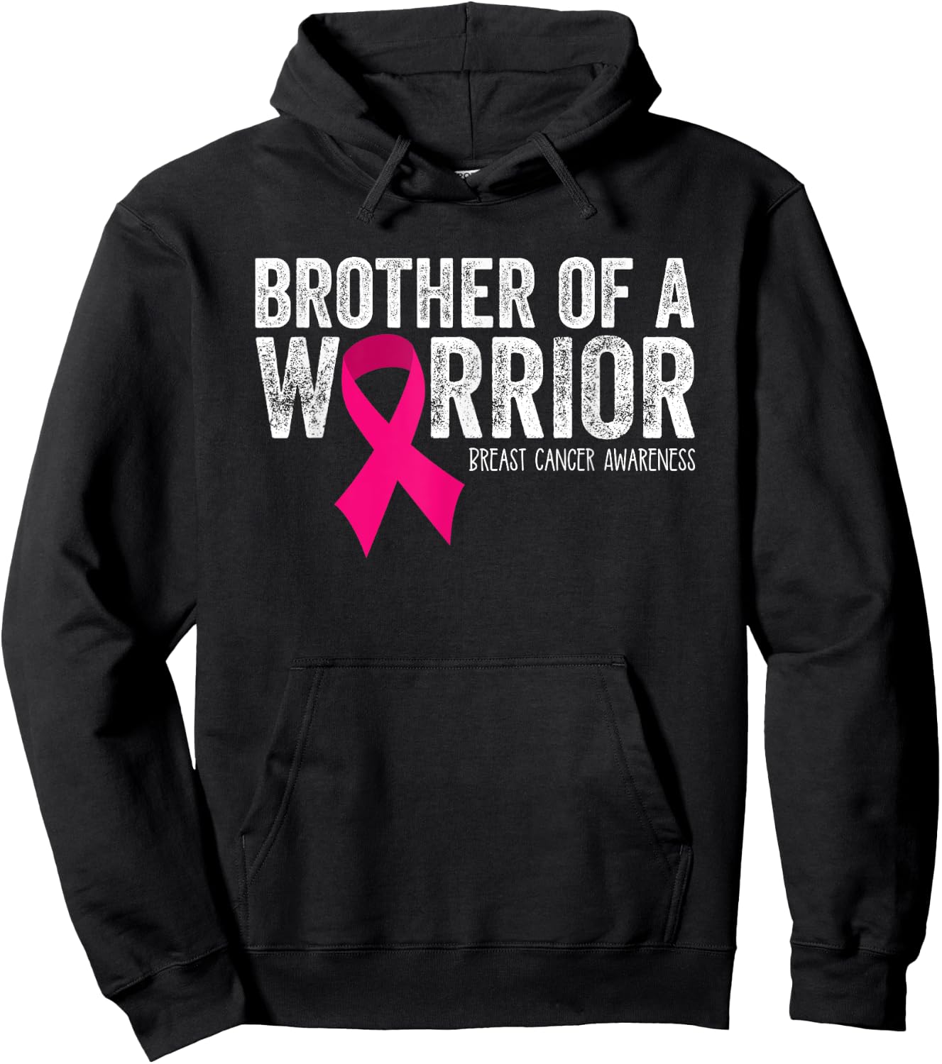 Brother of a Warrior Breast Cancer Awareness Pink Hoodie - Hoodie | Black