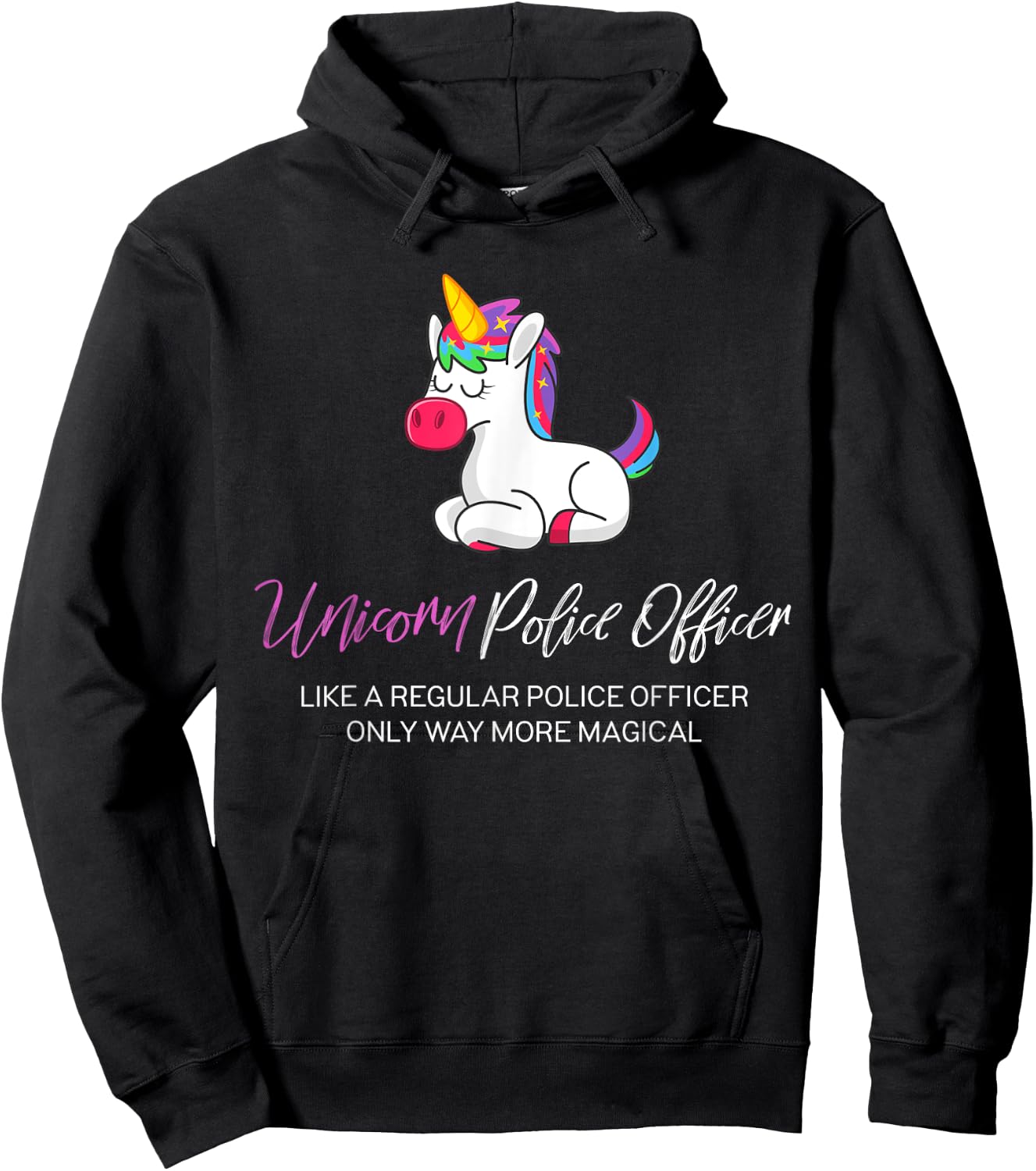 Police Unicorn Shirt, Police Officer Gifts Hoodie - Hoodie | Black