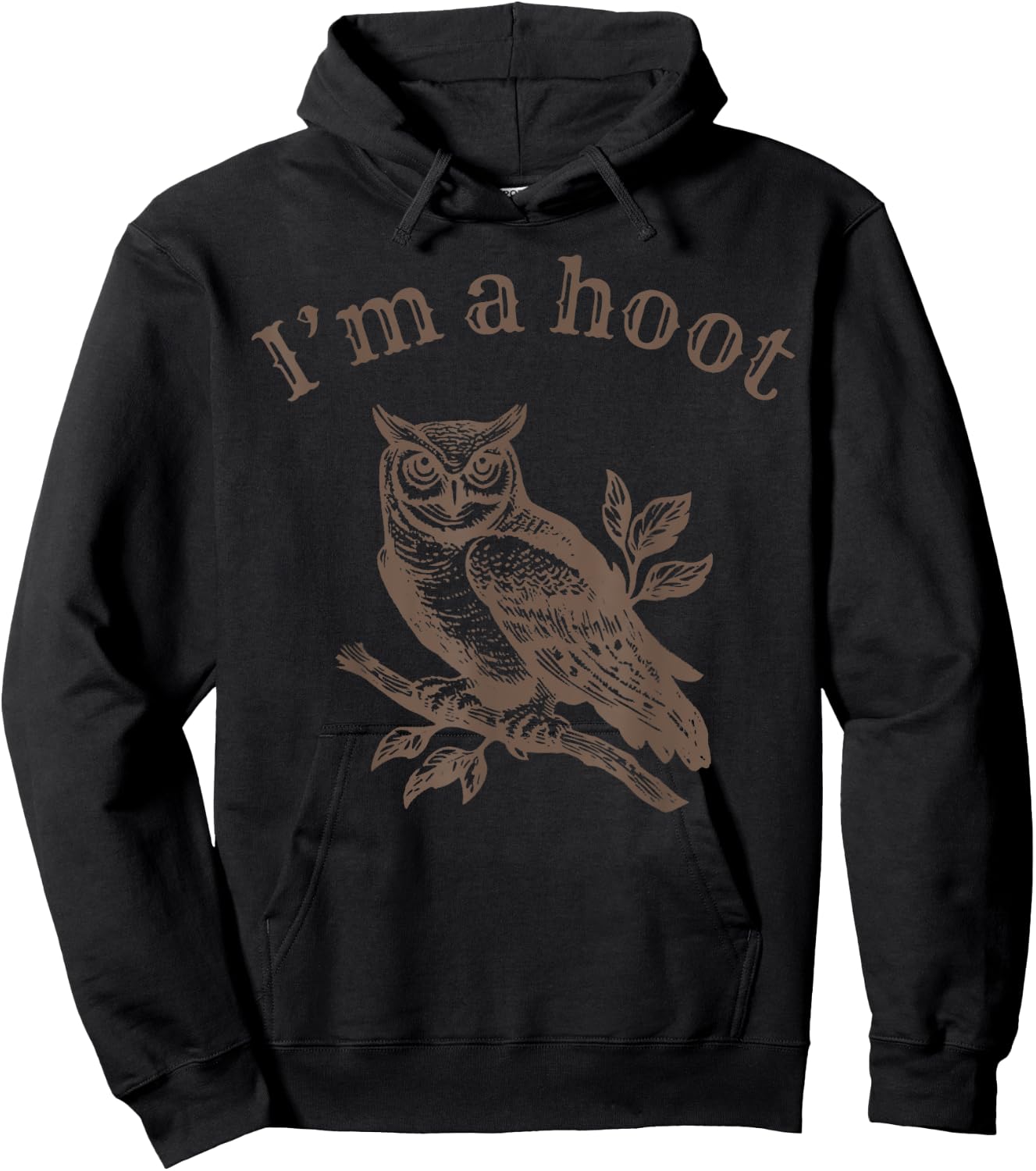 Retro I'm A Hoot Owl Bird Pun Sarcastic Jokes Women Men Hoodie - Hoodie | Black