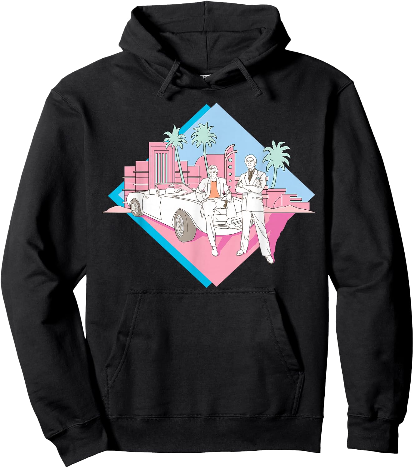 Miami Vice Corckett and Tubbs Posing Hoodie - Hoodie | Black