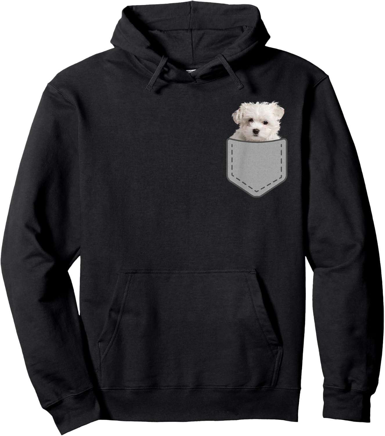 Maltese Puppy Dog in Your Pocket Small Hoodie - Hoodie | Black