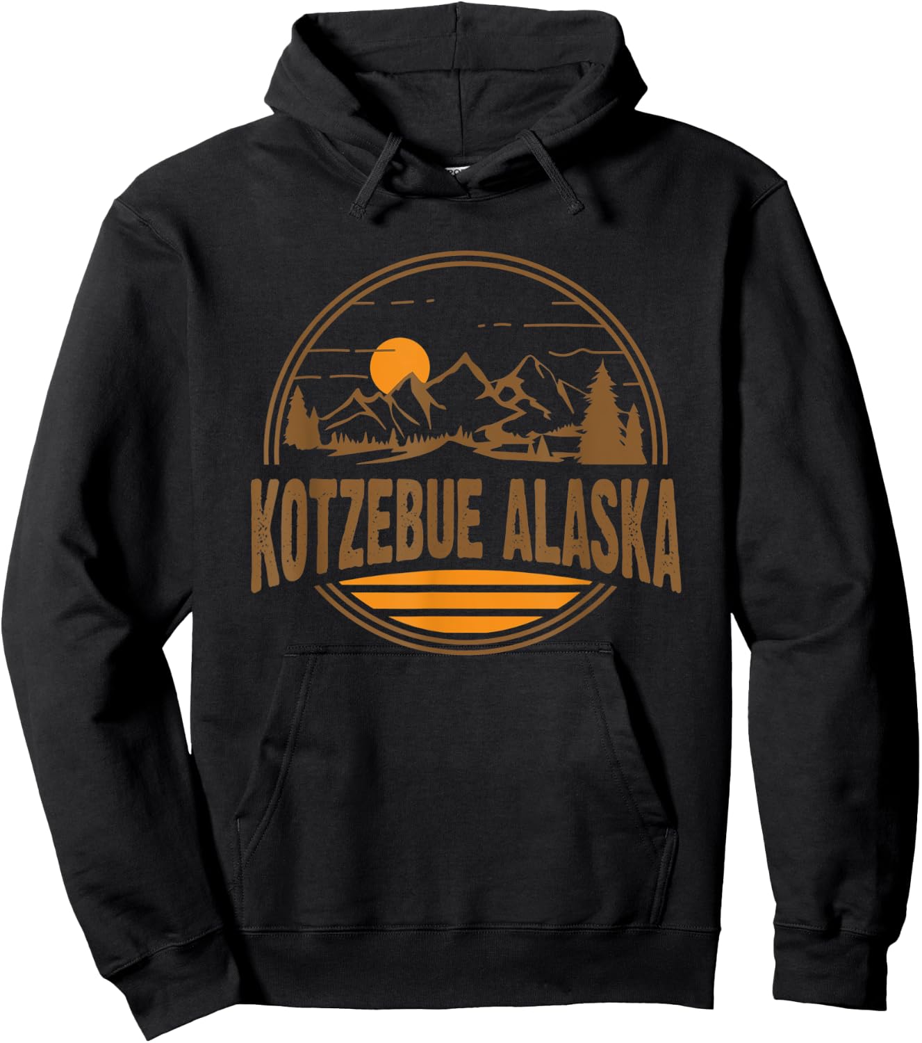 Vintage Kotzebue, Alaska Mountain Hiking Souvenir Print Hoodie - Hoodie | Black