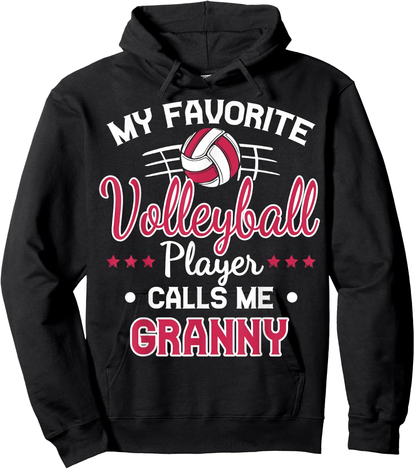 My Favorite Volleyball Player Calls Me Granny Hoodie - Hoodie | Black
