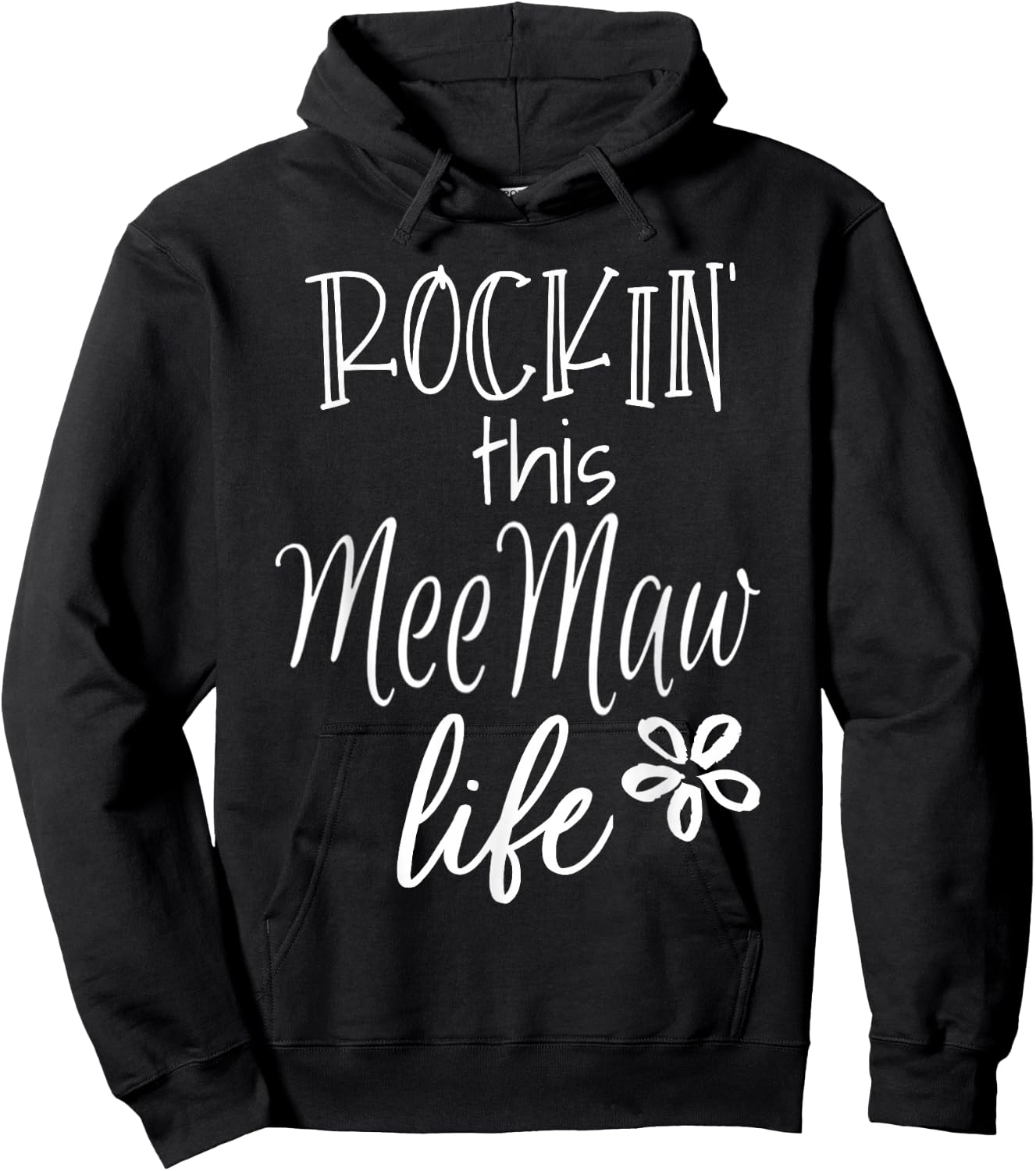 Rockin This Life Cute MeeMaw graphic Gift from Grandkids Hoodie - Hoodie | Black