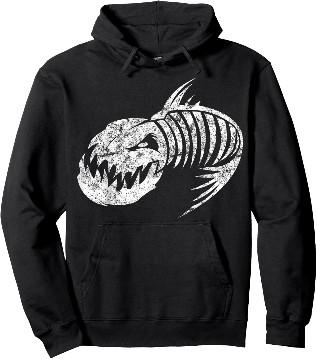 Badass Gifts Fish Bone Skeleton Vintage Hoodie - Hoodie | Black