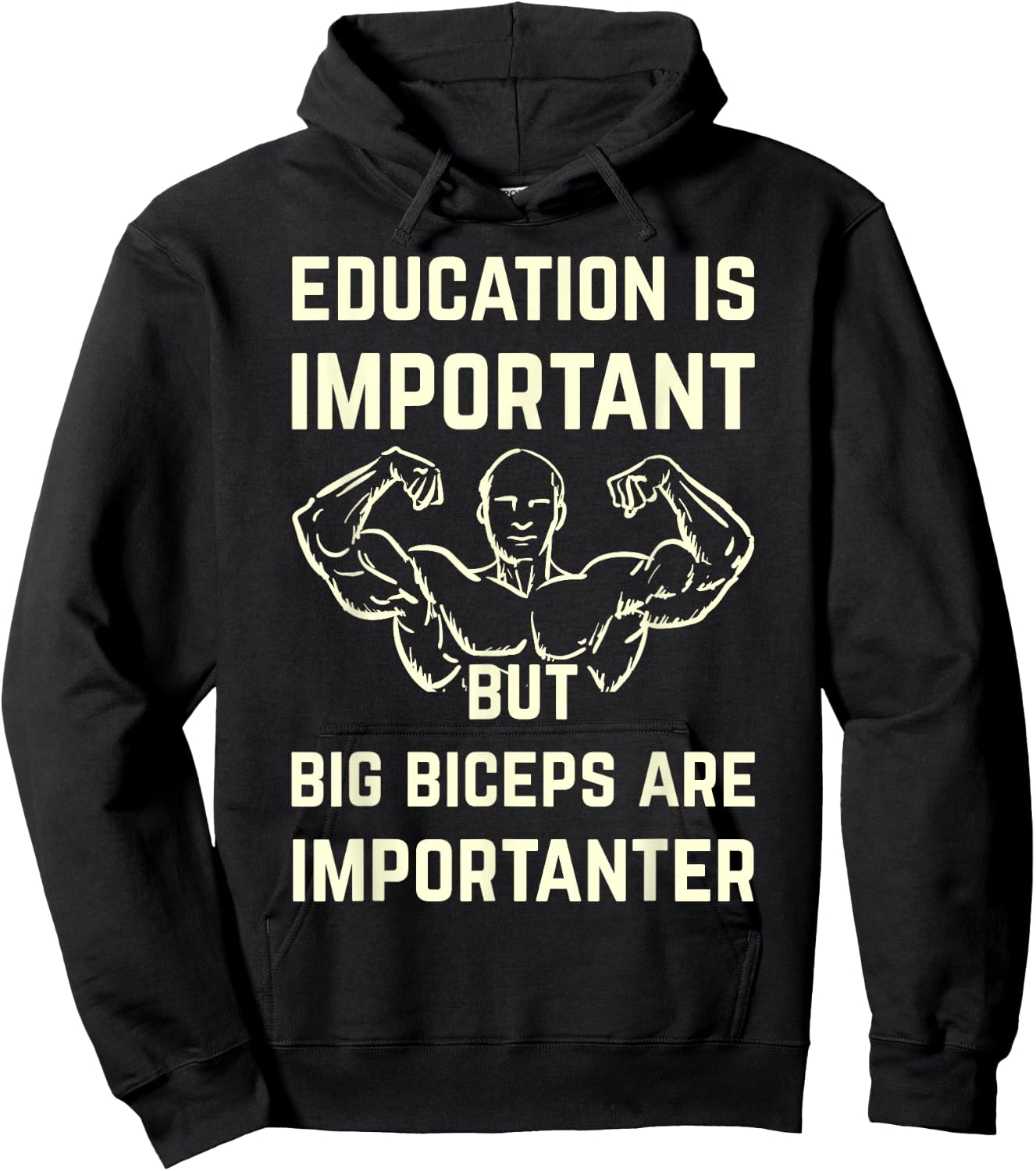 Gymnastics is important, but big biceps are more important Hoodie - Hoodie | Black