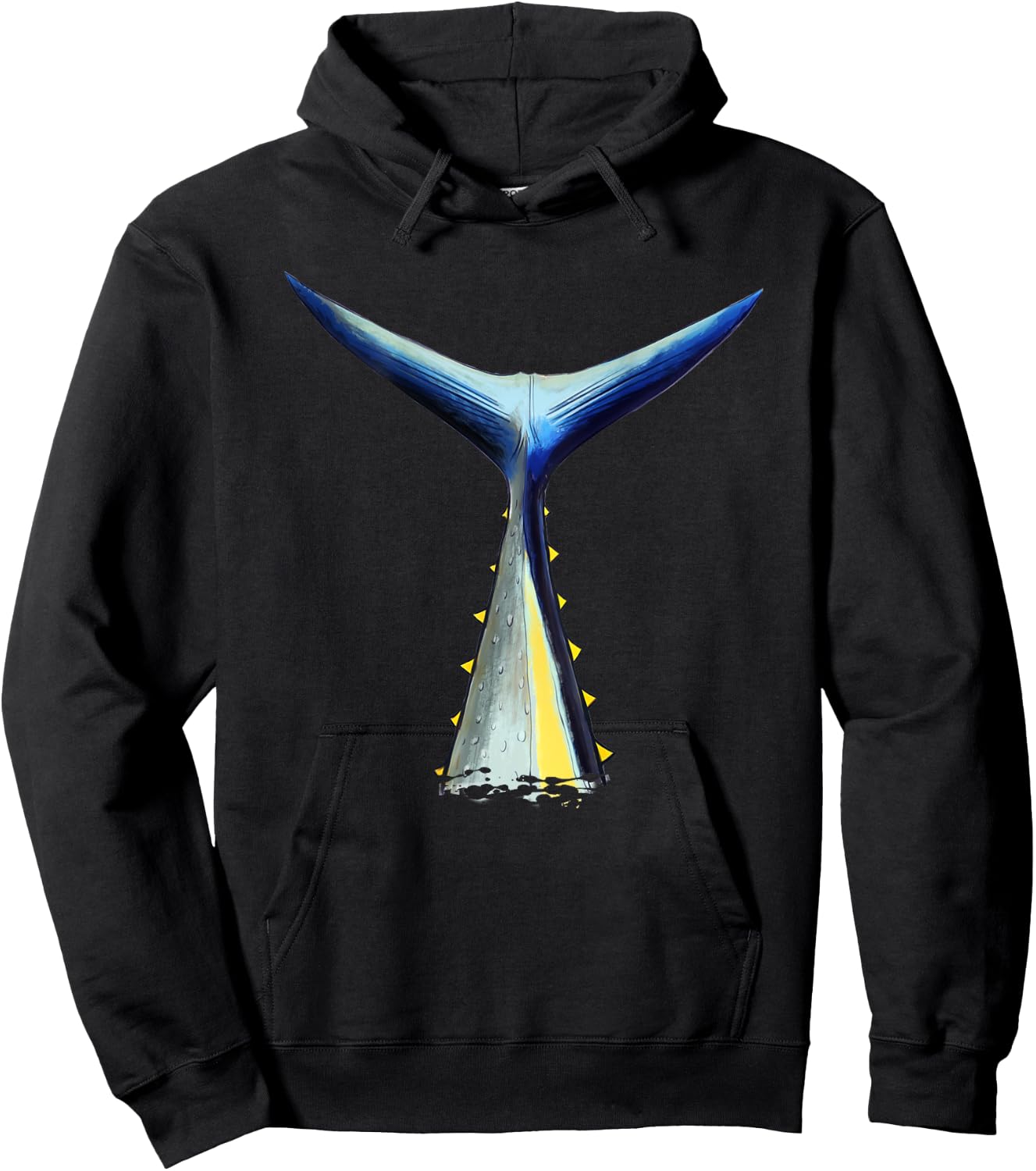 BACK PRINT Deep Sea Fishing | Tuna Tail | Bluefin Tuna Hoodie - Hoodie | Black