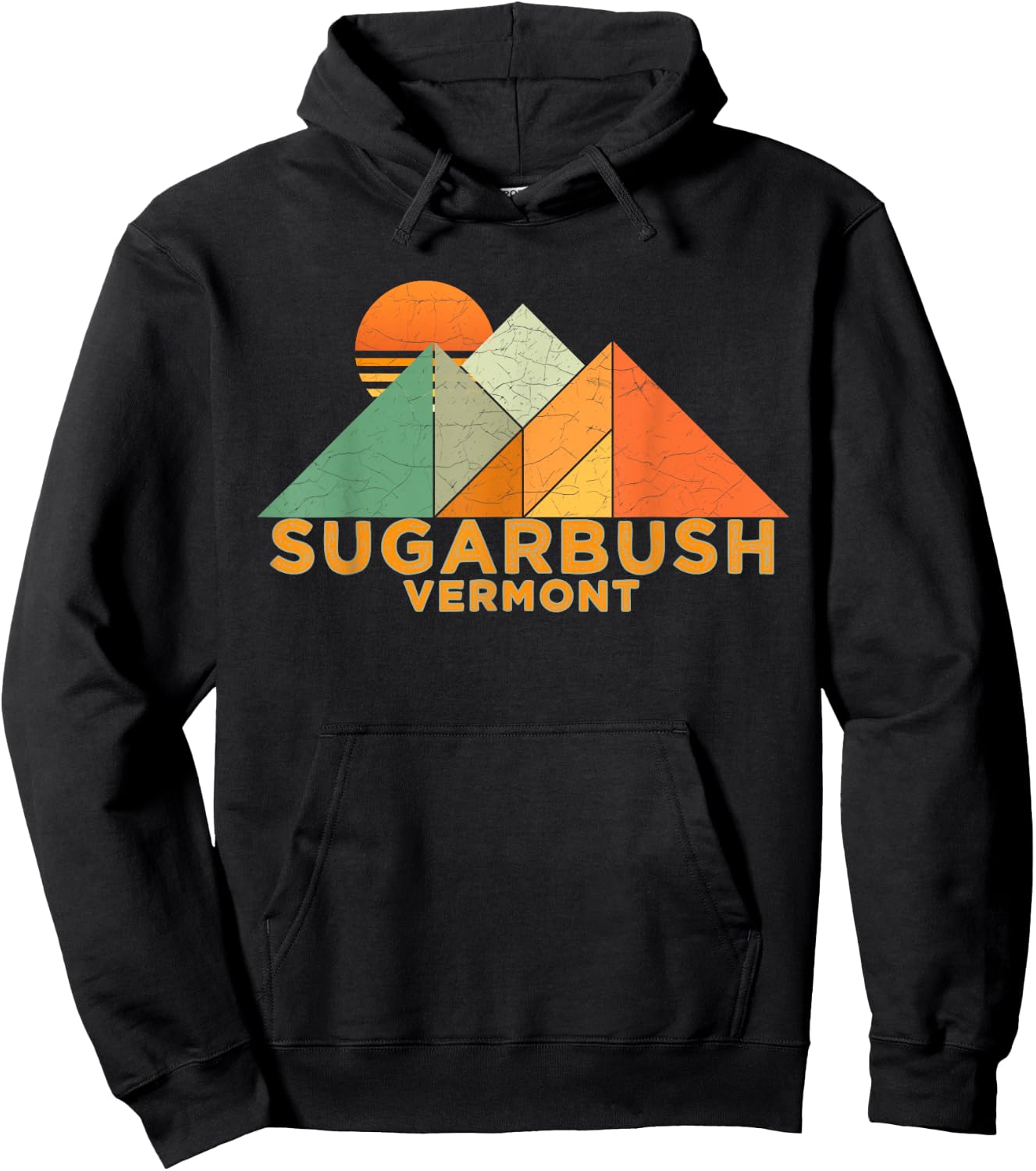 Retro Vintage Sugarbush Vermont -Distressed Shirt Hoodie - Hoodie | Black