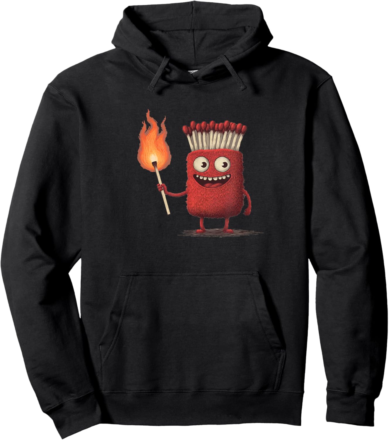 Funny Match with Fire and Flames Costume Hoodie - Hoodie | Black