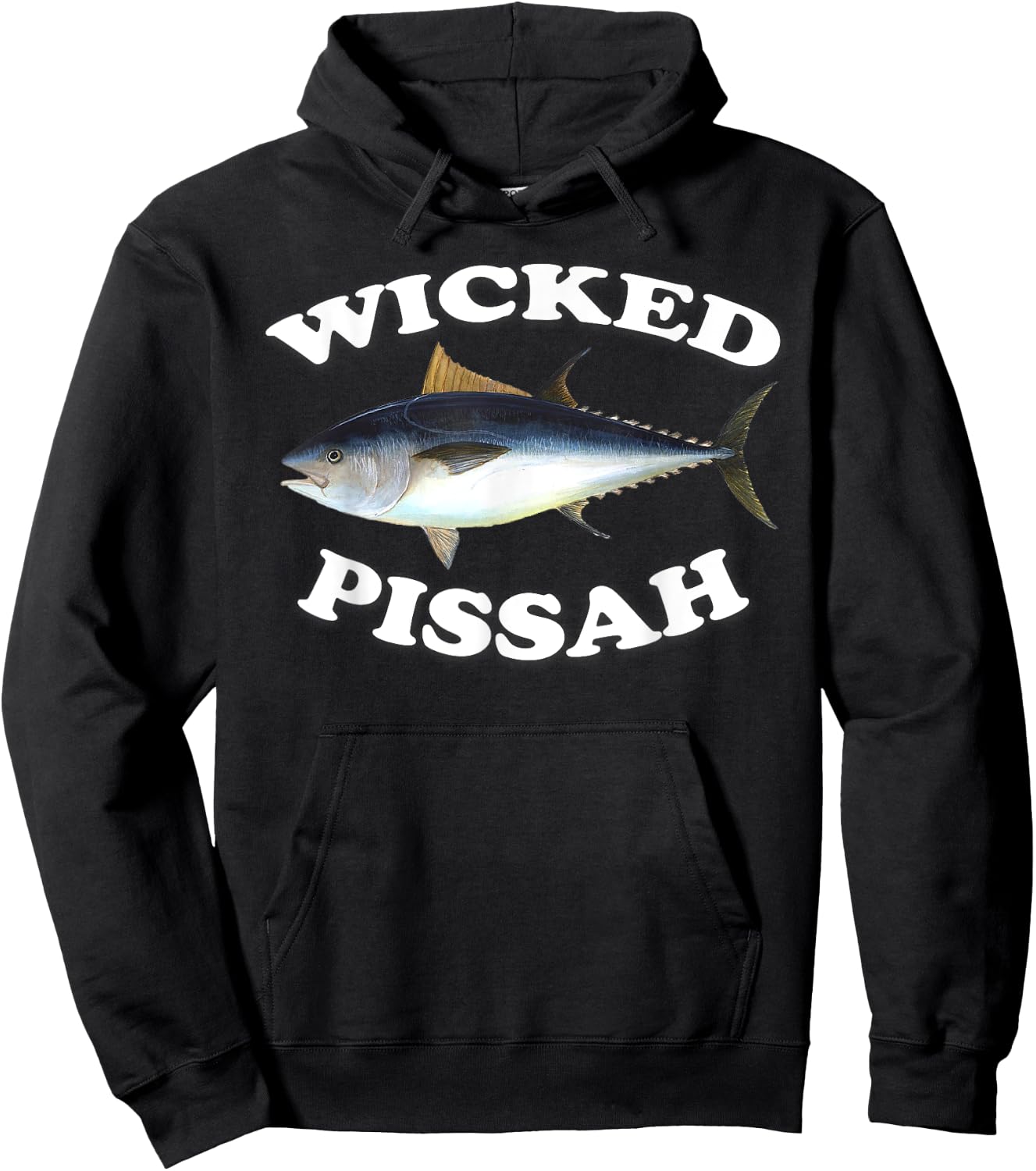 Wicked Pissah Bluefin Tuna Illustration Fishing Angler Gear Hoodie - Hoodie | Black