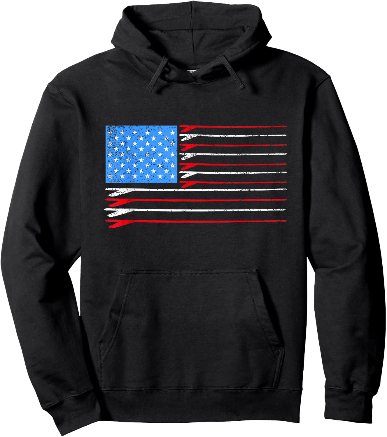 Surfboard American Flag Surfer Hoodie - Hoodie | Black
