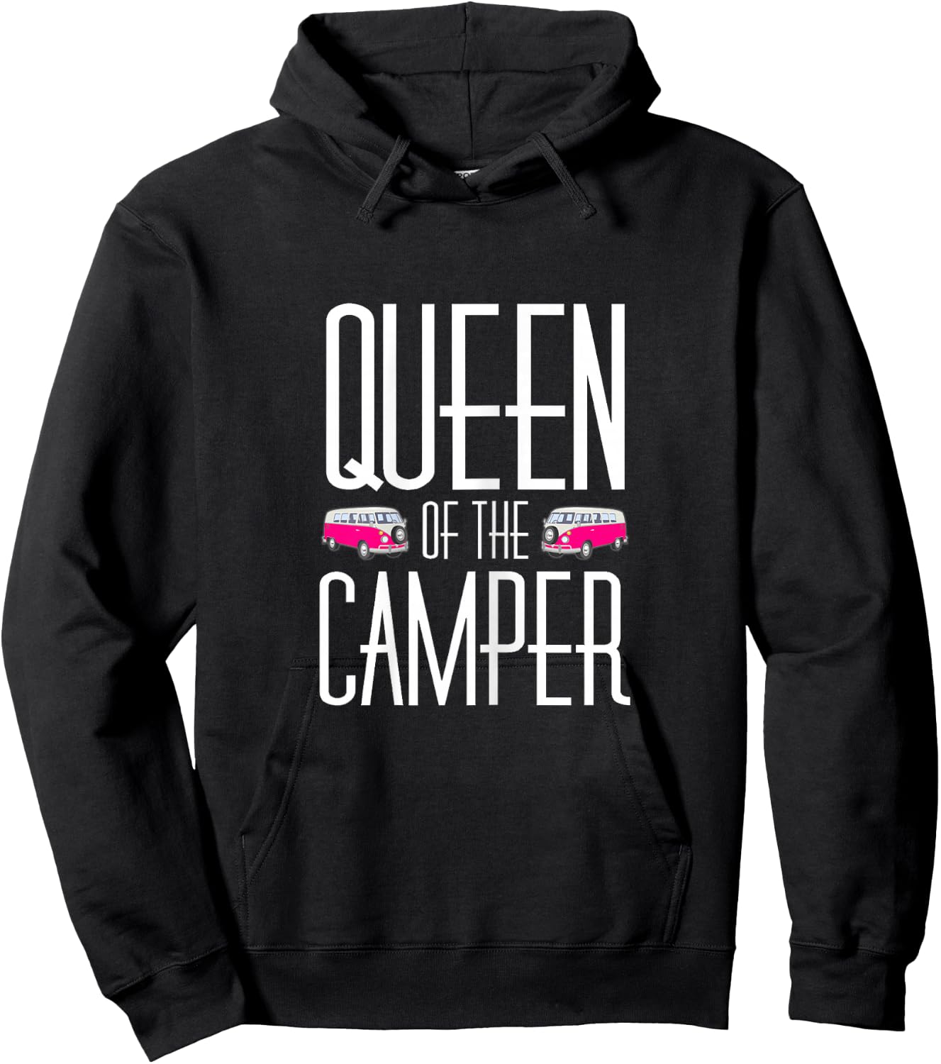 Queen of the Camper mom grandma aunt camping funny Hoodie - Hoodie | Black