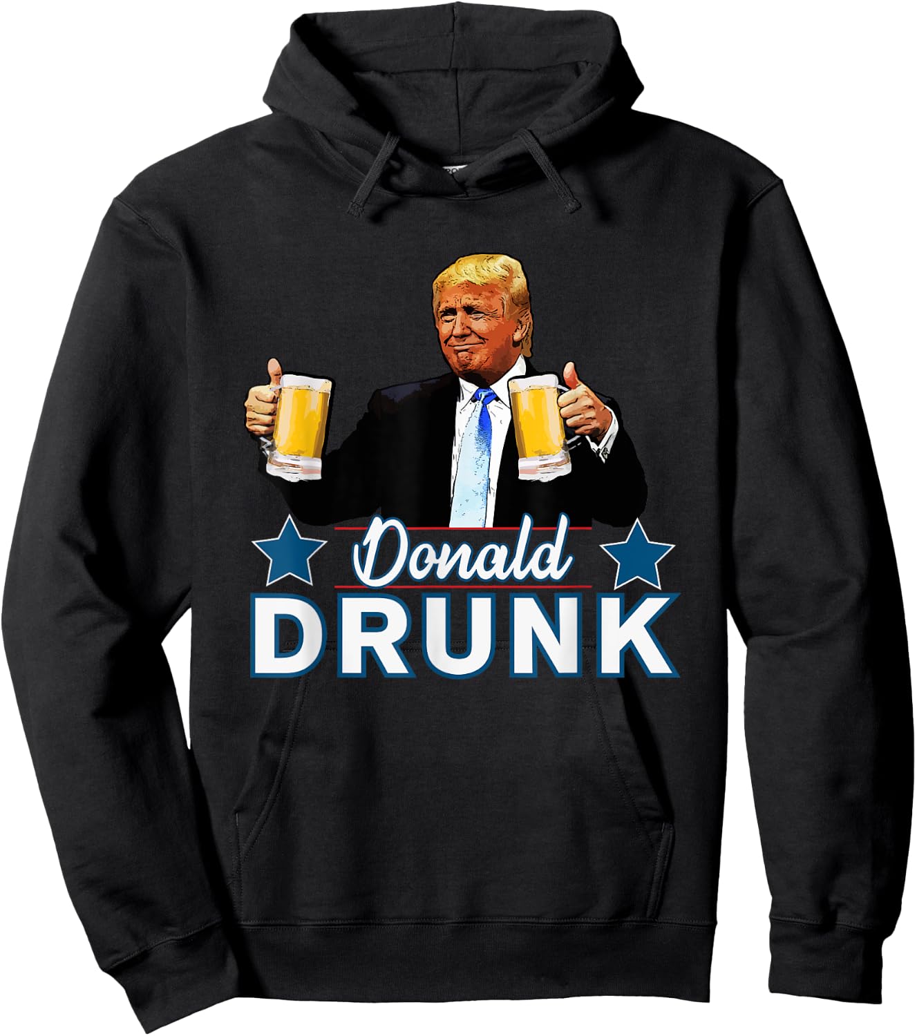 Drinking Presidents Trump 4th of July Funny Donald Drunk Women Men Hoodie - Hoodie | Black