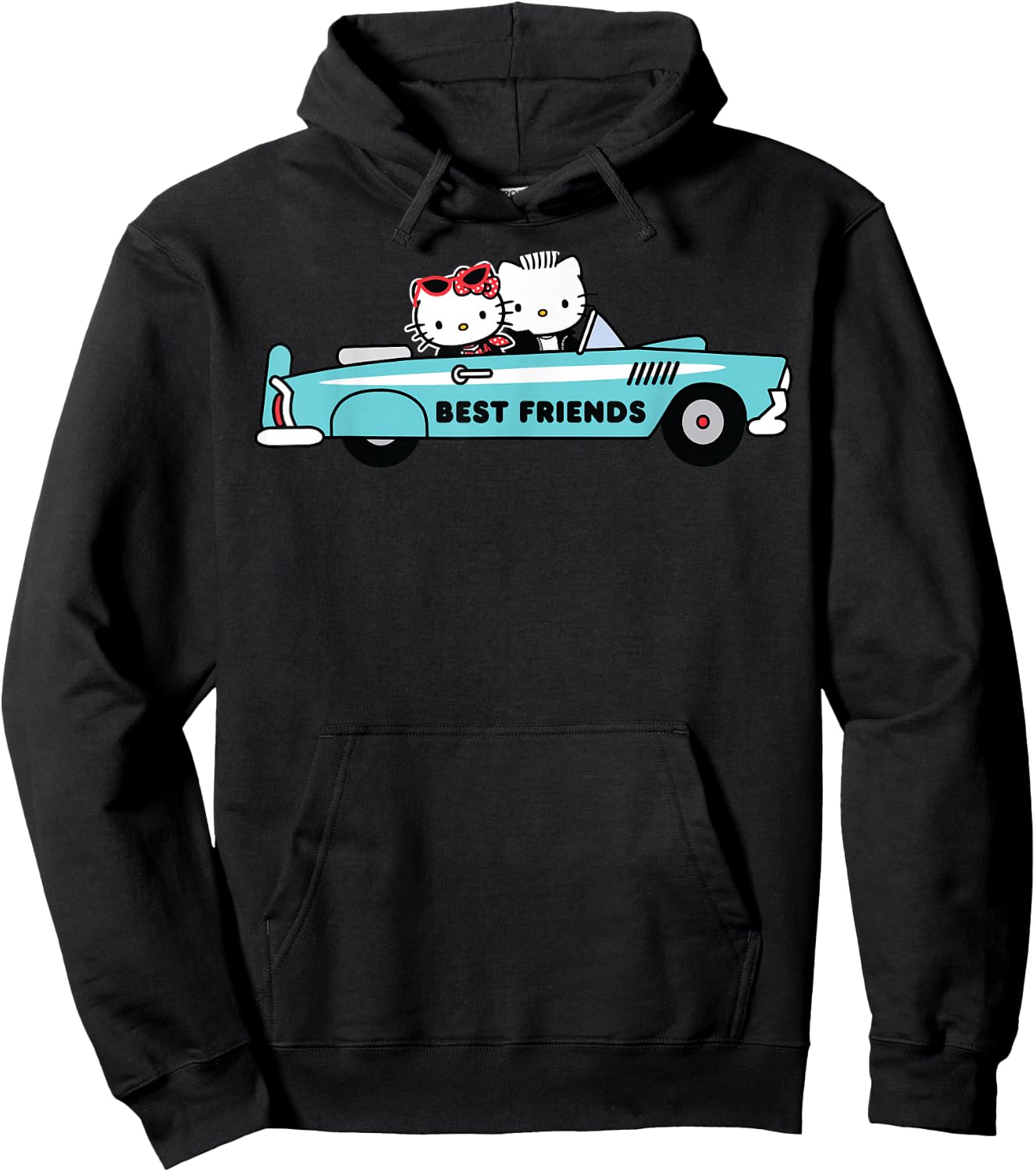 Hello Kitty Dear Daniel Best Friends Classic Car 1950's Hoodie - Hoodie | Black