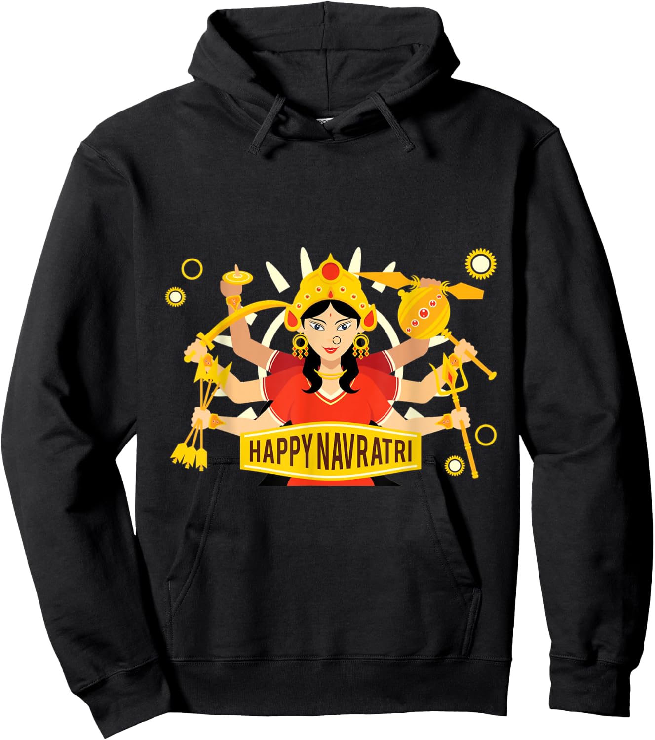 Happy Navratri - Navaratri - Hindu Festival Hoodie - Hoodie | Black