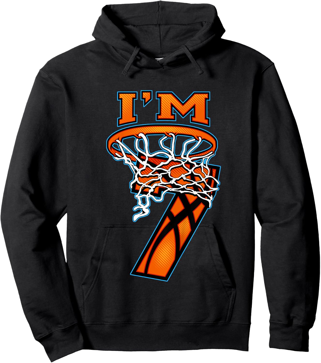 Basketball I'm 7 Boy Girl 7th Birthday Gift Hoodie - Hoodie | Black