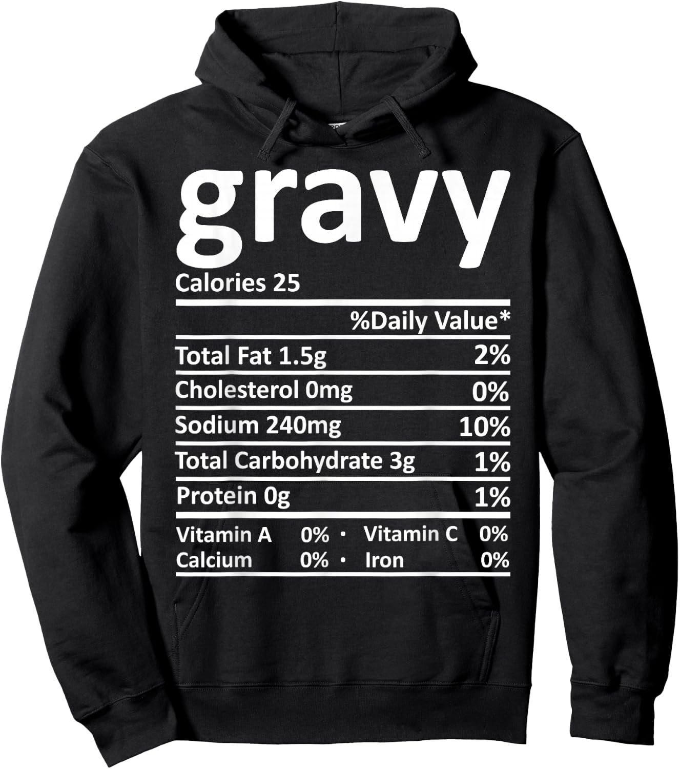 Gravy Nutrition Thanksgiving Costume Food Facts Christmas Hoodie - Hoodie | Black