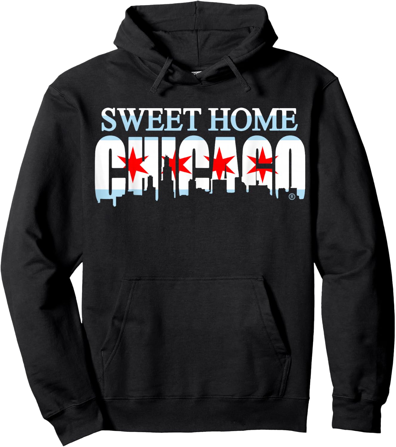 Sweet Home Chicago Flag Skyline Men Women Kids Hoodie - Hoodie | Black