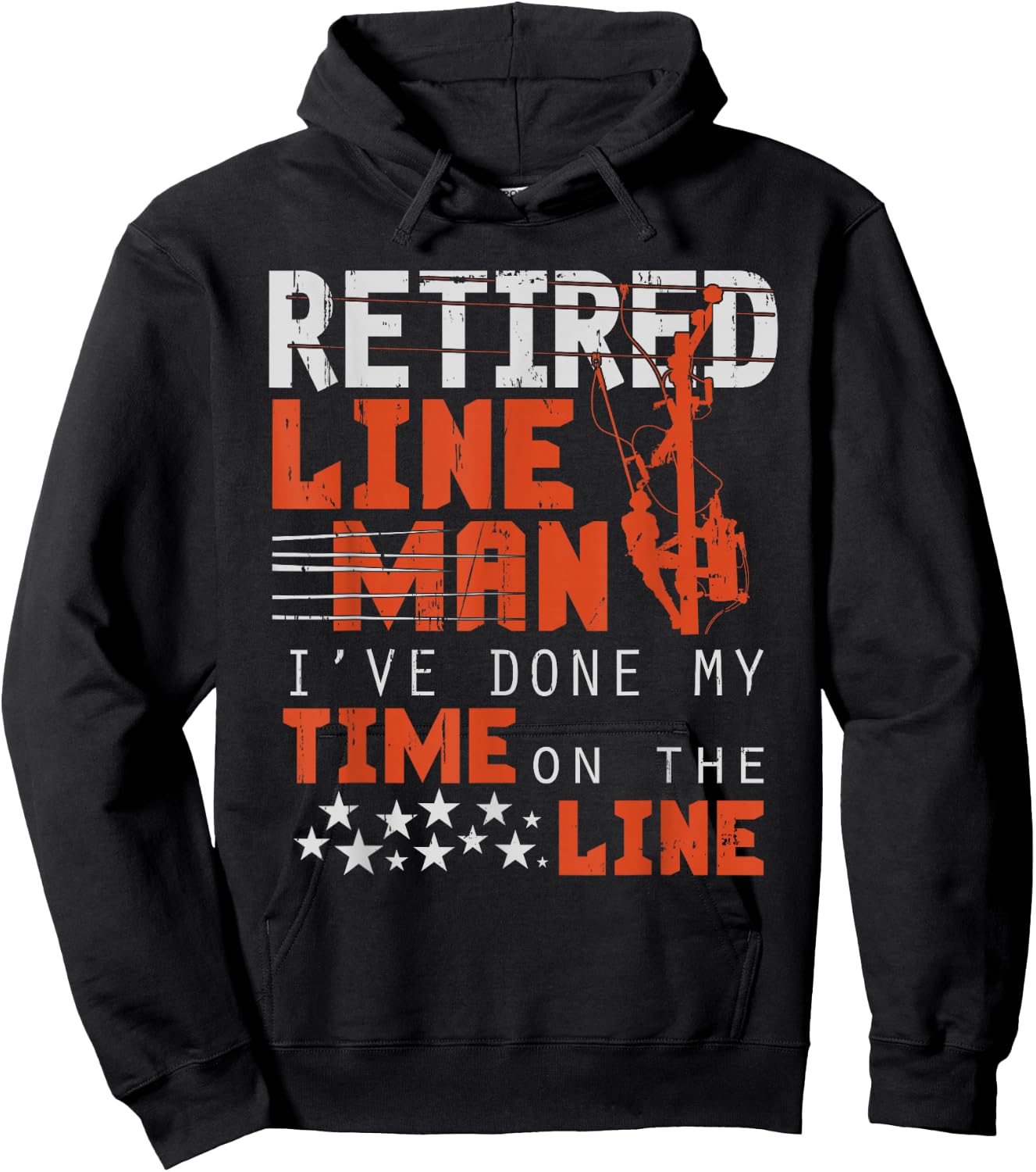 Retired Lineman design Funny Retirement Gift Hoodie - Hoodie | Black