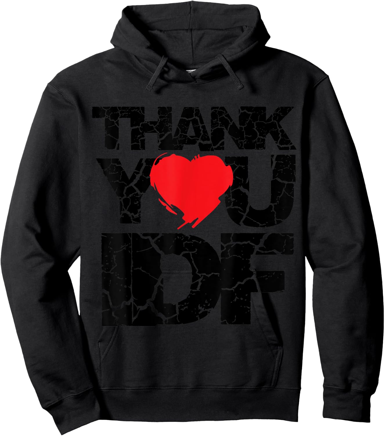 Pro-Israel Thank You IDF Israeli Apparel Jewish Gift Israeli Hoodie - Hoodie | Black