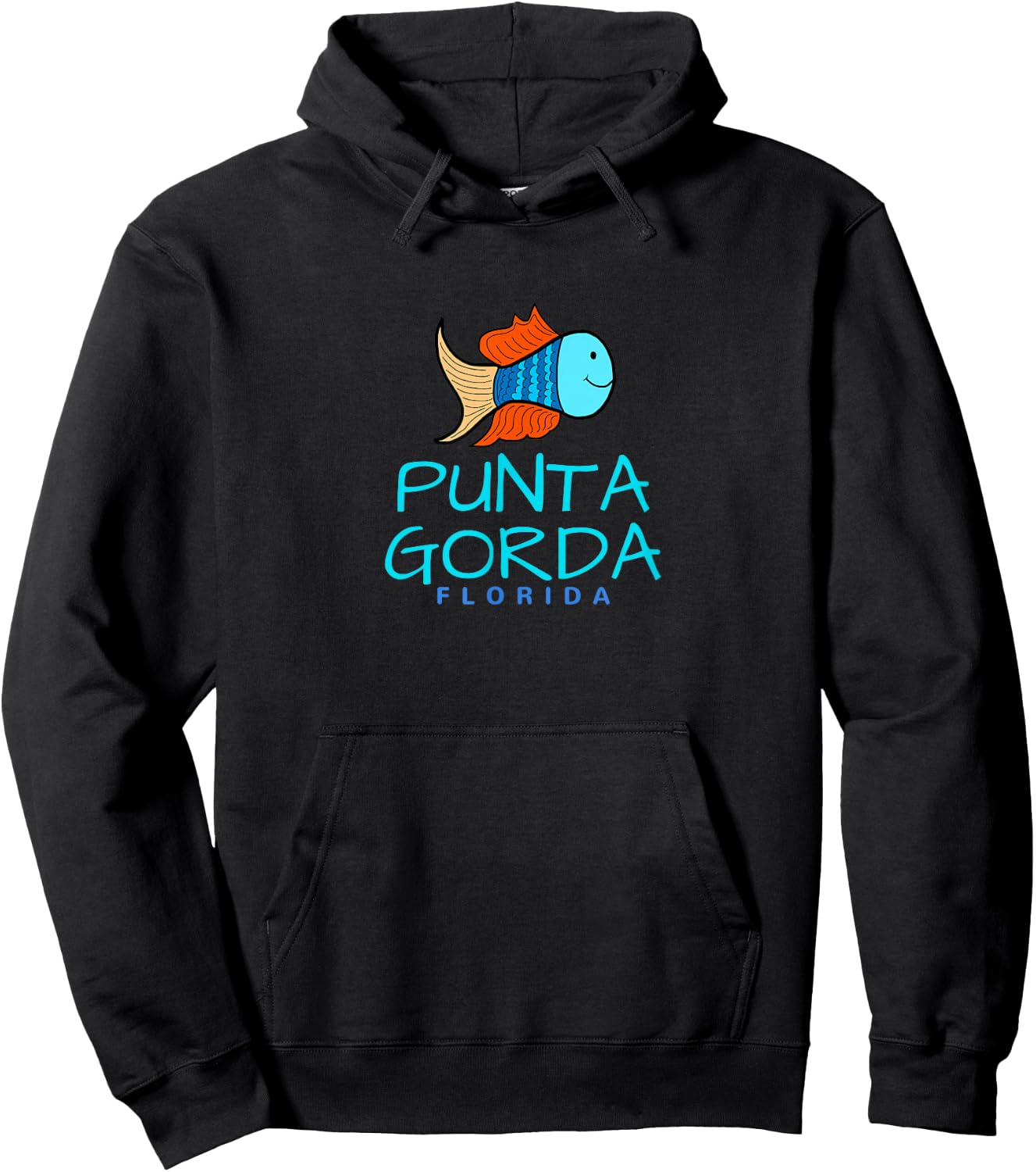 Punta Gorda Florida , FL Fun Fish Hoodie - Hoodie | Black