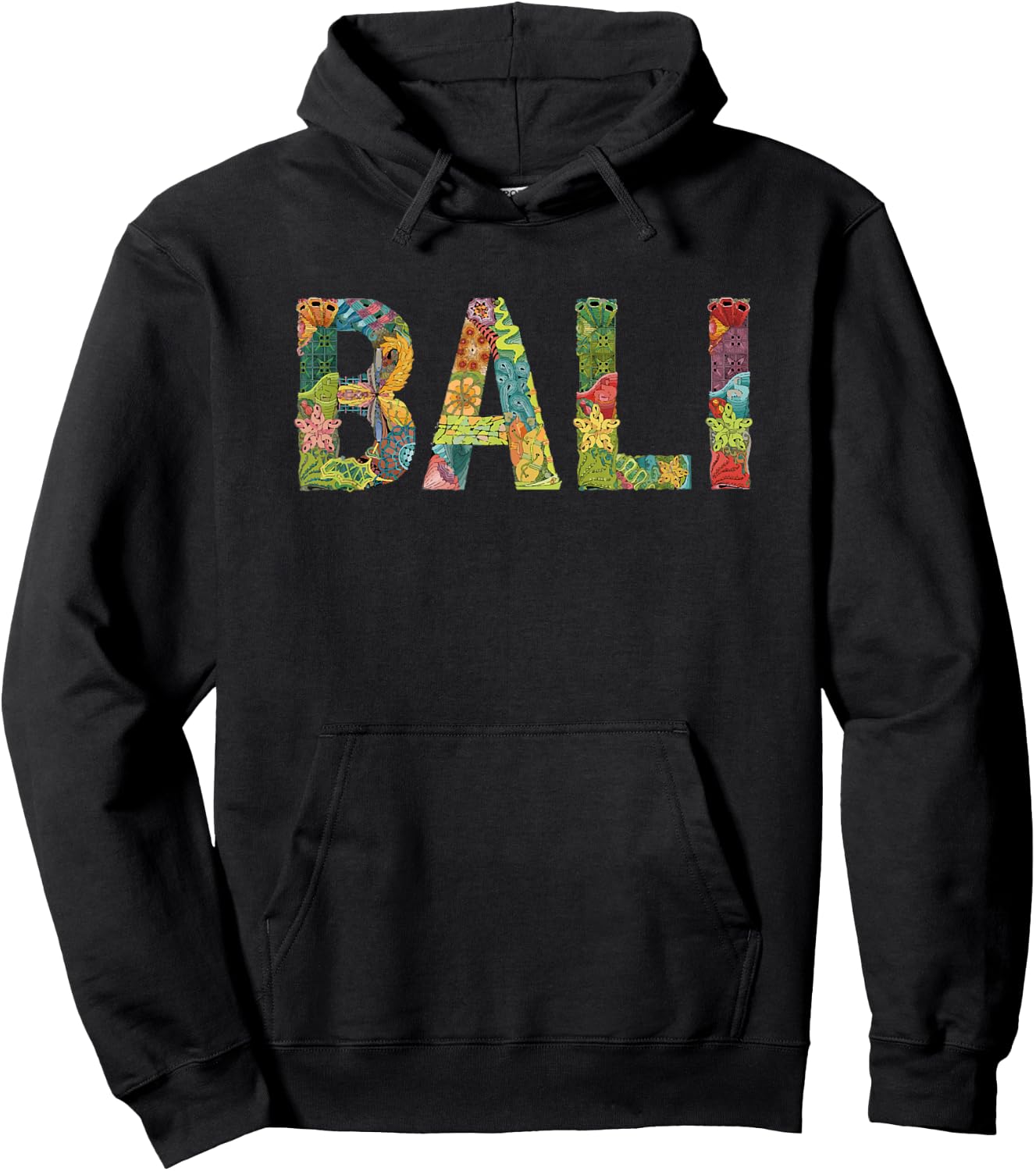 Awesome Bali Design With Jungle Font And Beautiful Colors Hoodie - Hoodie | Black