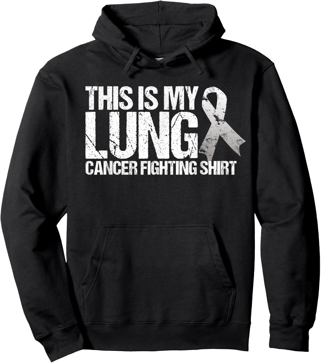 This Is My Lung Cancer Fighting- Lung Cancer Awareness Hoodie - Hoodie | Black
