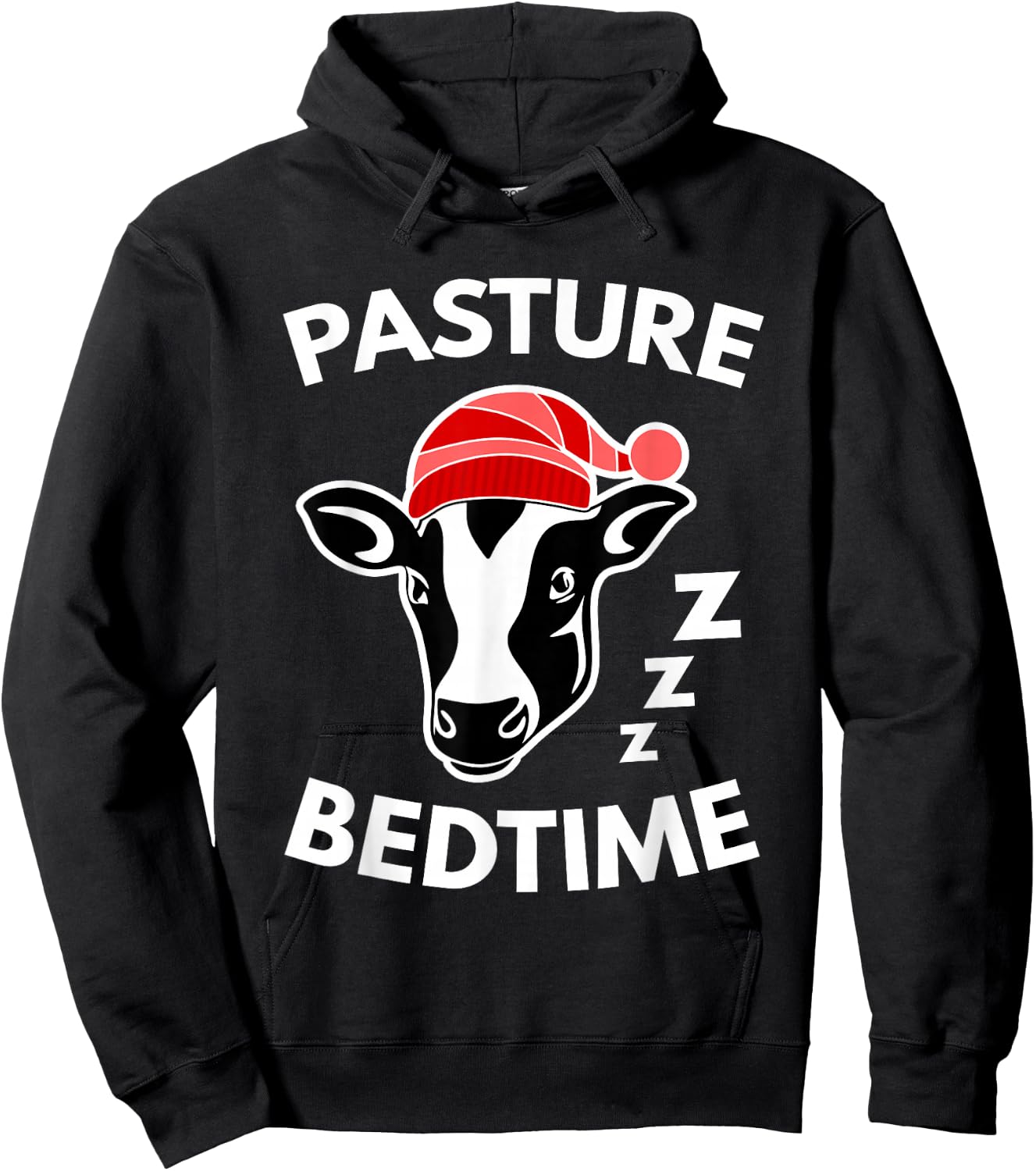 Pasture Bedtime Shirt Funny Cute Cow Pajamas Gift Hoodie - Hoodie | Black