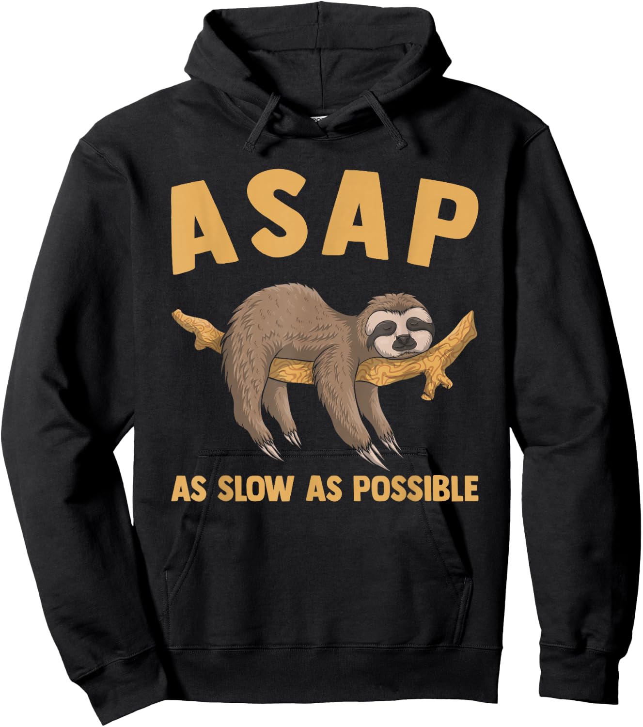 Animal Lover Funny Lazy Sloth ASAP As Slow As Possible Hoodie - Hoodie | Black