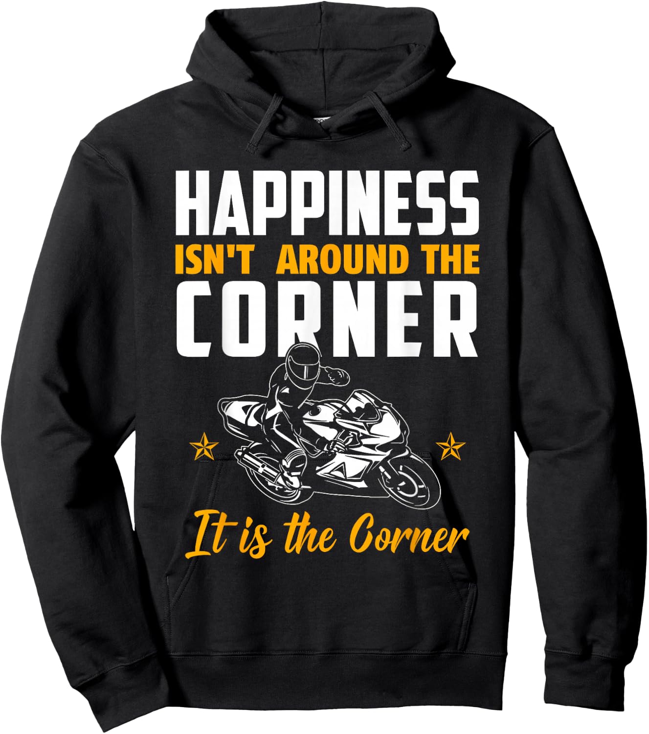 Superbike Biker Gift with Quote / Happiness Corner Hoodie - Hoodie | Black