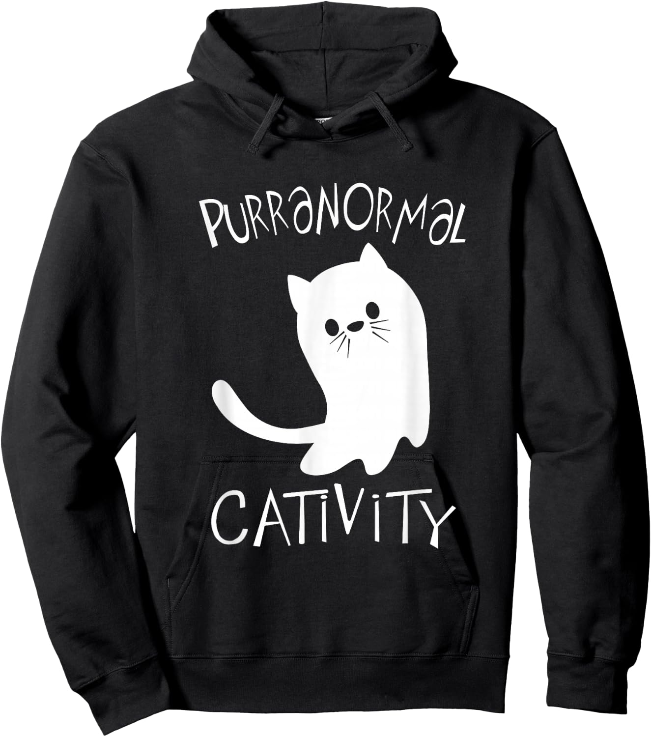 Cat Paranormal Activities Pun Design Hoodie - Hoodie | Black