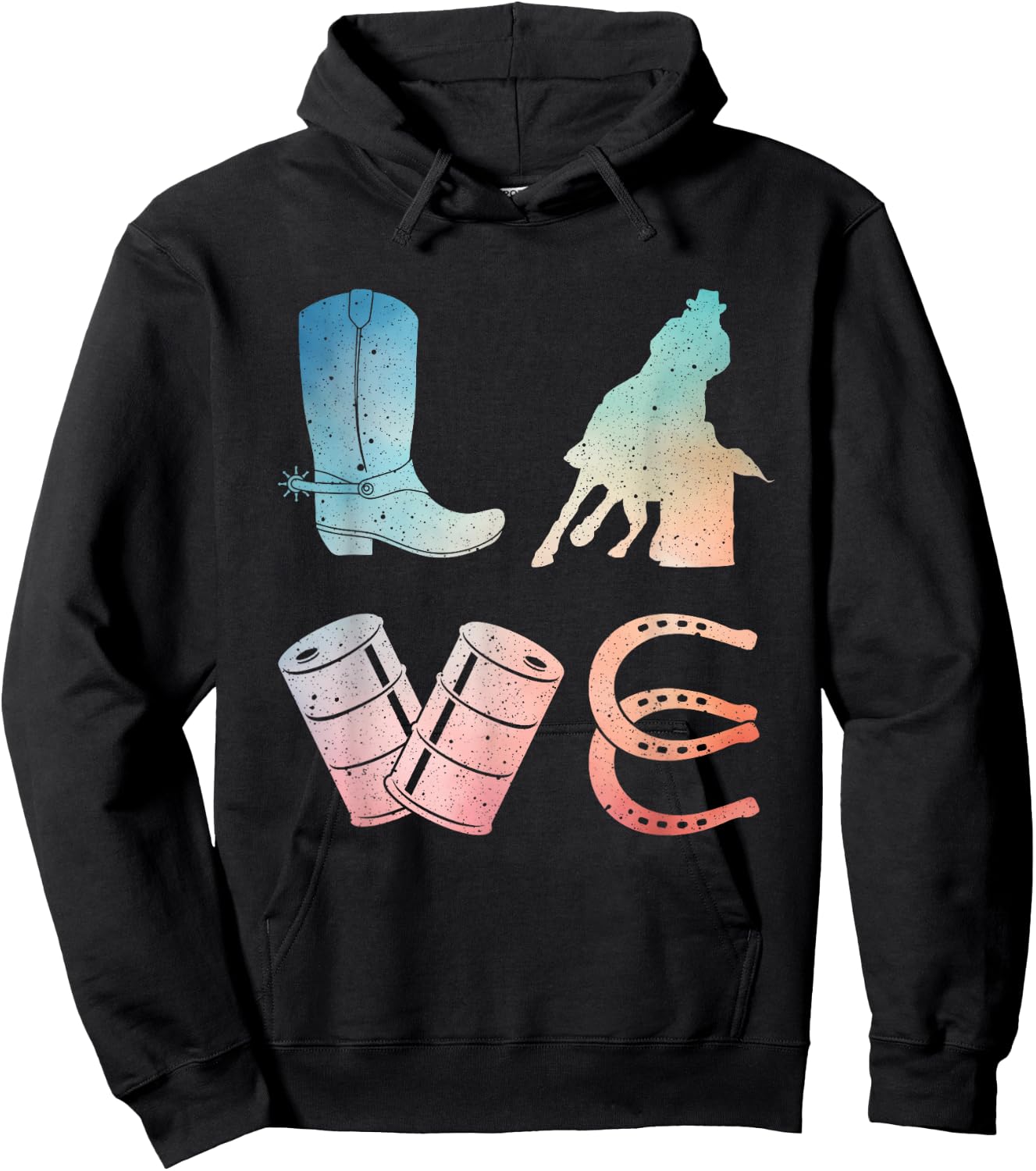 Funny Barrel Racing Design Women Rodeo Barrel Racer Hoodie - Hoodie | Black