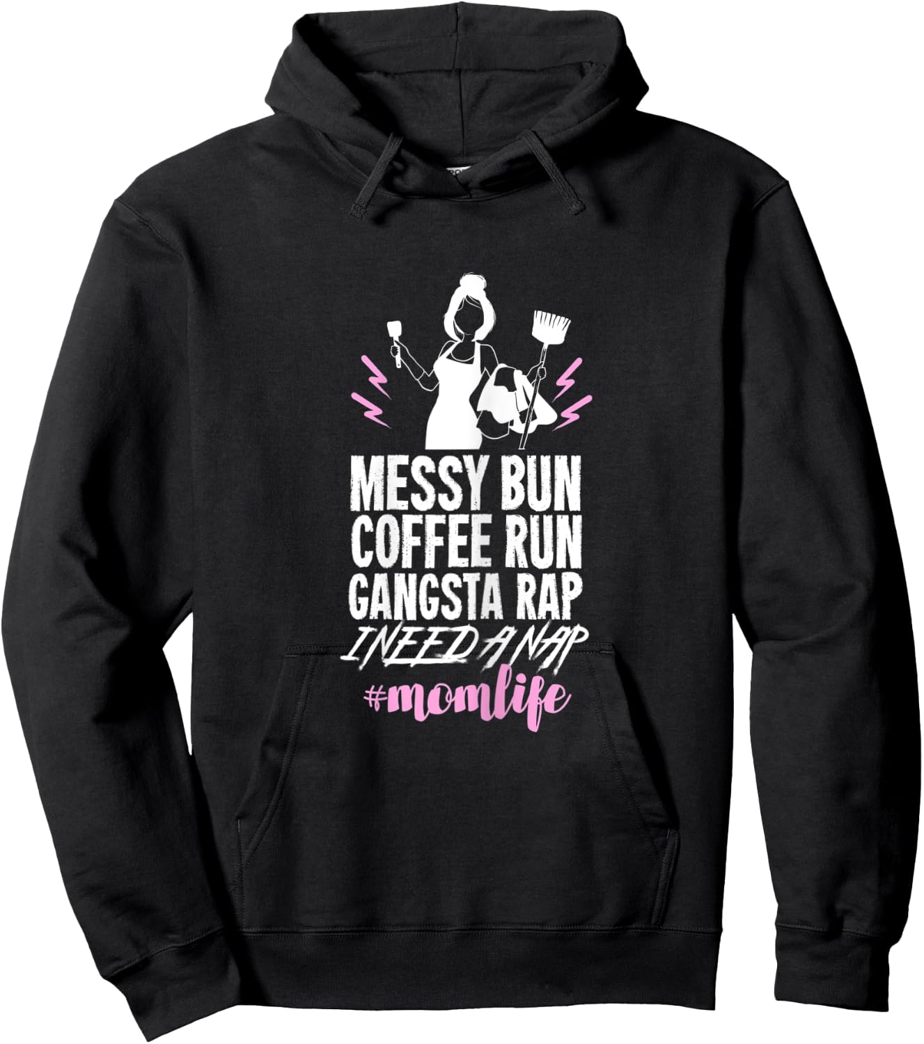 Funny Mom Life Quote Gift Your Busy Mom Hoodie - Hoodie | Black