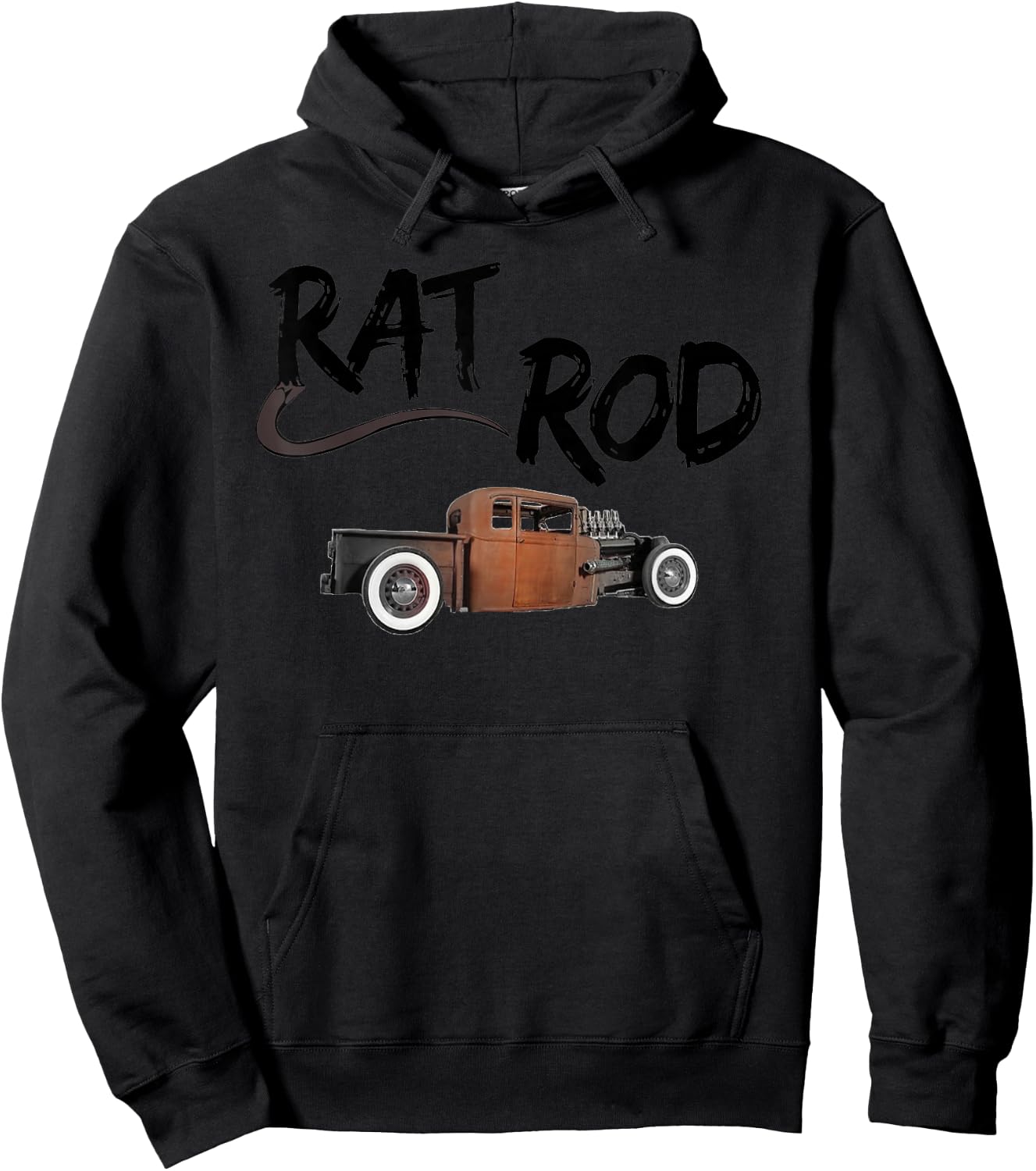 Rat Rod, Classic, Vintage Hot Rod Hoodie - Hoodie | Black
